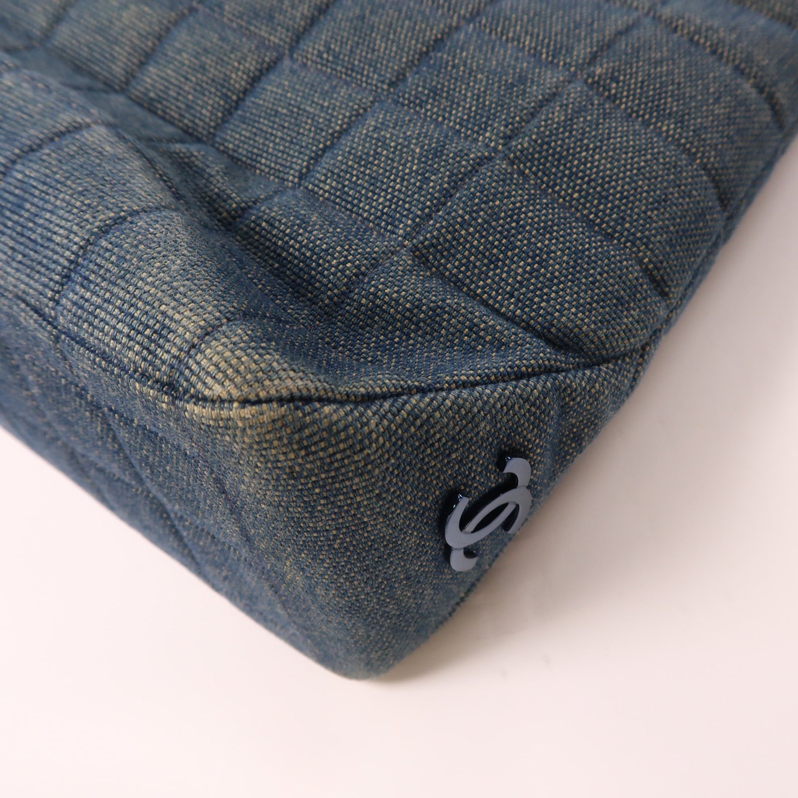 CHANEL CC Tote Bag Denim Blue