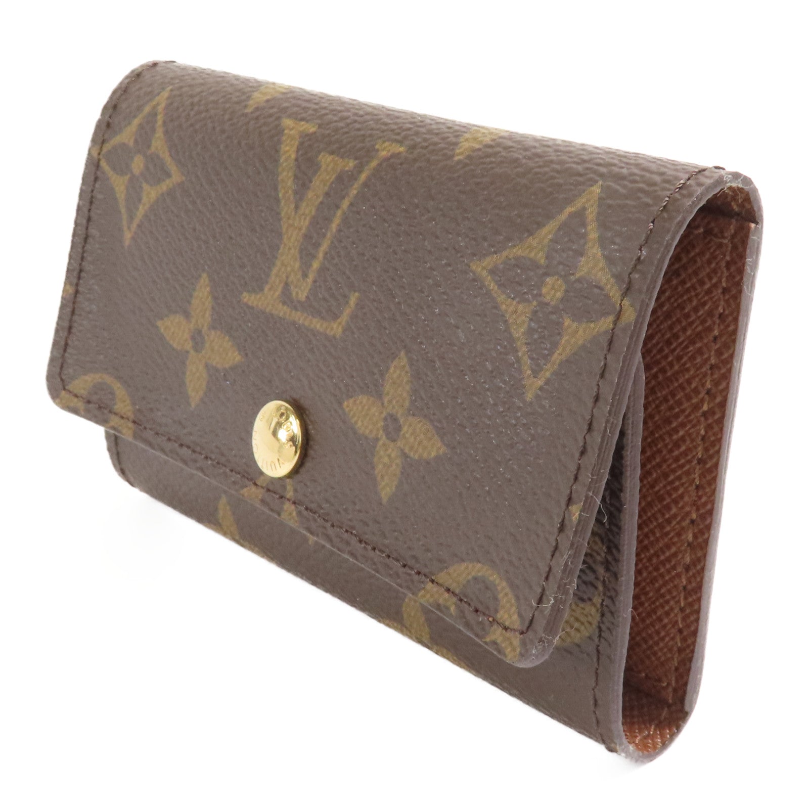 LOUIS VUITTON Monogram 6 Key Holder金扣鎖匙包棕色