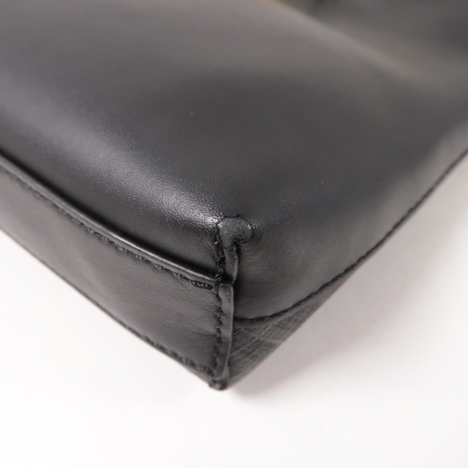 FENDI 塗層帆布/牛皮皮革Shoulder Bag銀扣肩背袋黑色/灰色/黃色