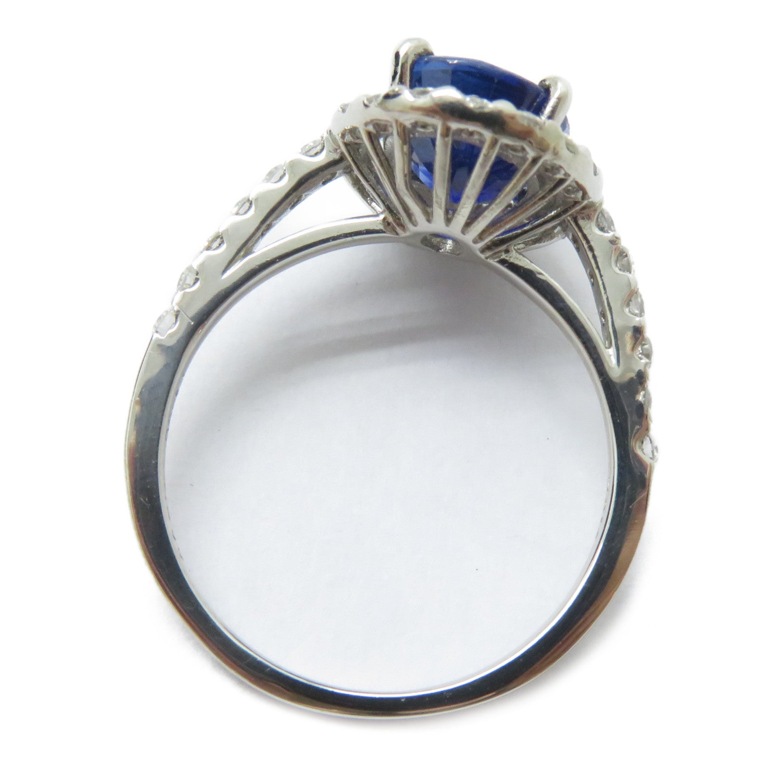 JEWELRY 【激減優惠】PT900鉑金Sapphire Ring 2.298ct藍寶石/0.52ct鑽石戒指US#5.5