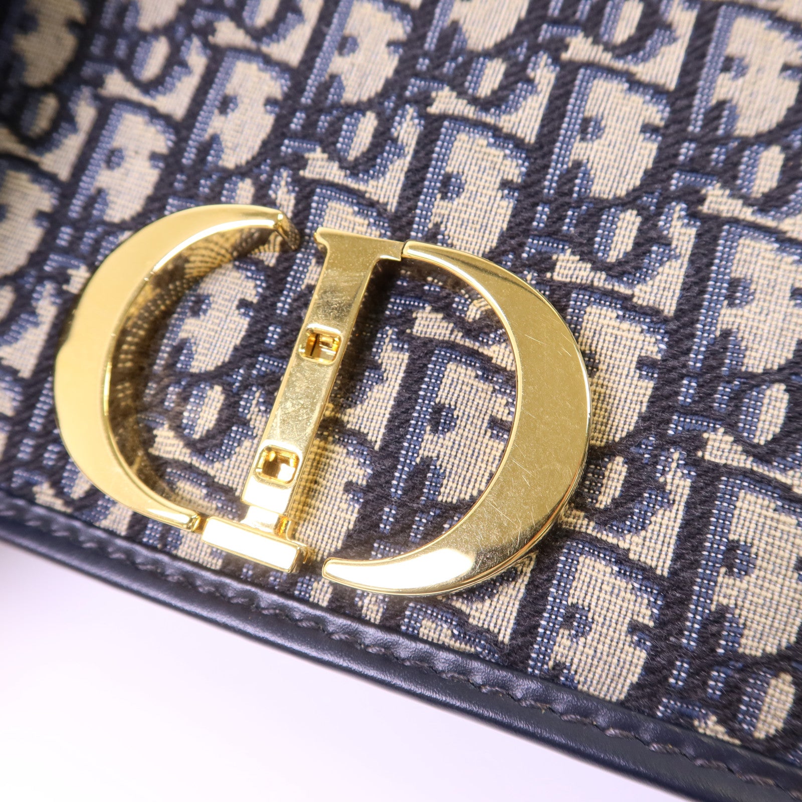 Dior 帆布30 Montaigne Chain Bag金扣鏈帶肩背袋