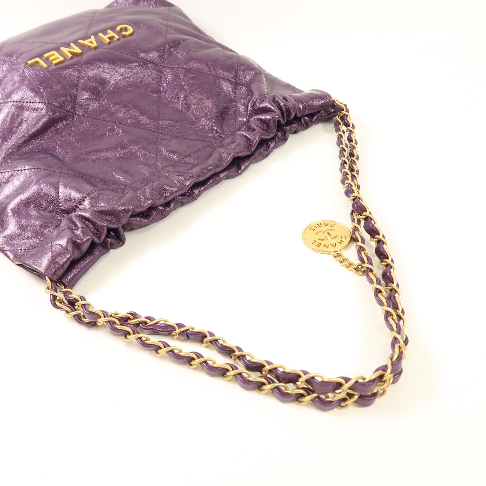 CHANEL 牛皮皮革Chanel 22 Bag金扣鏈帶肩背袋