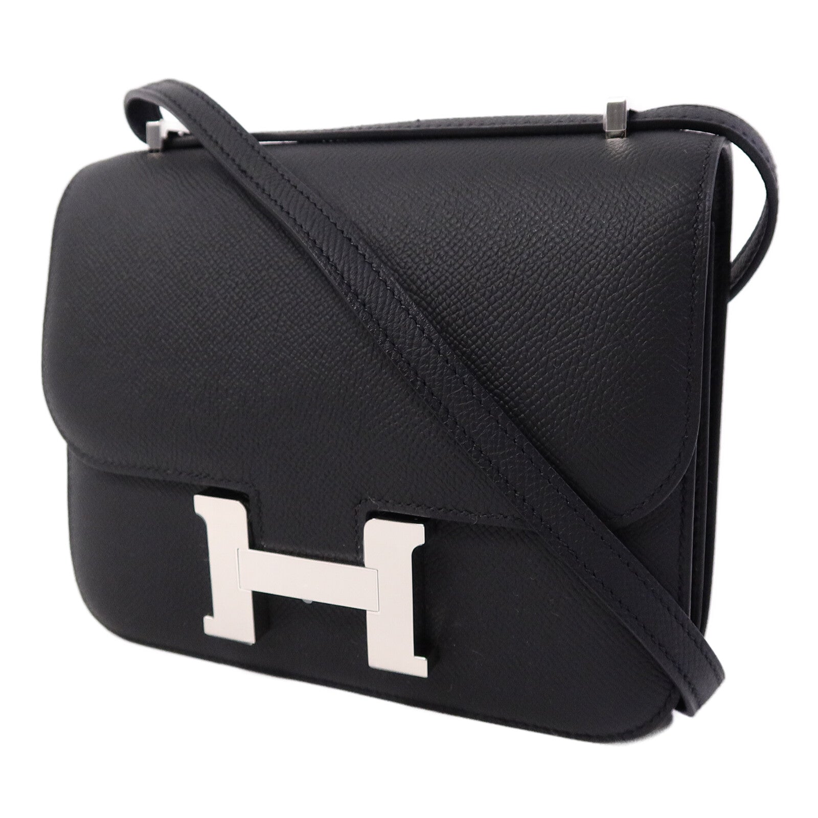 HERMES Epsom皮革Mini Constance肩背袋Noir