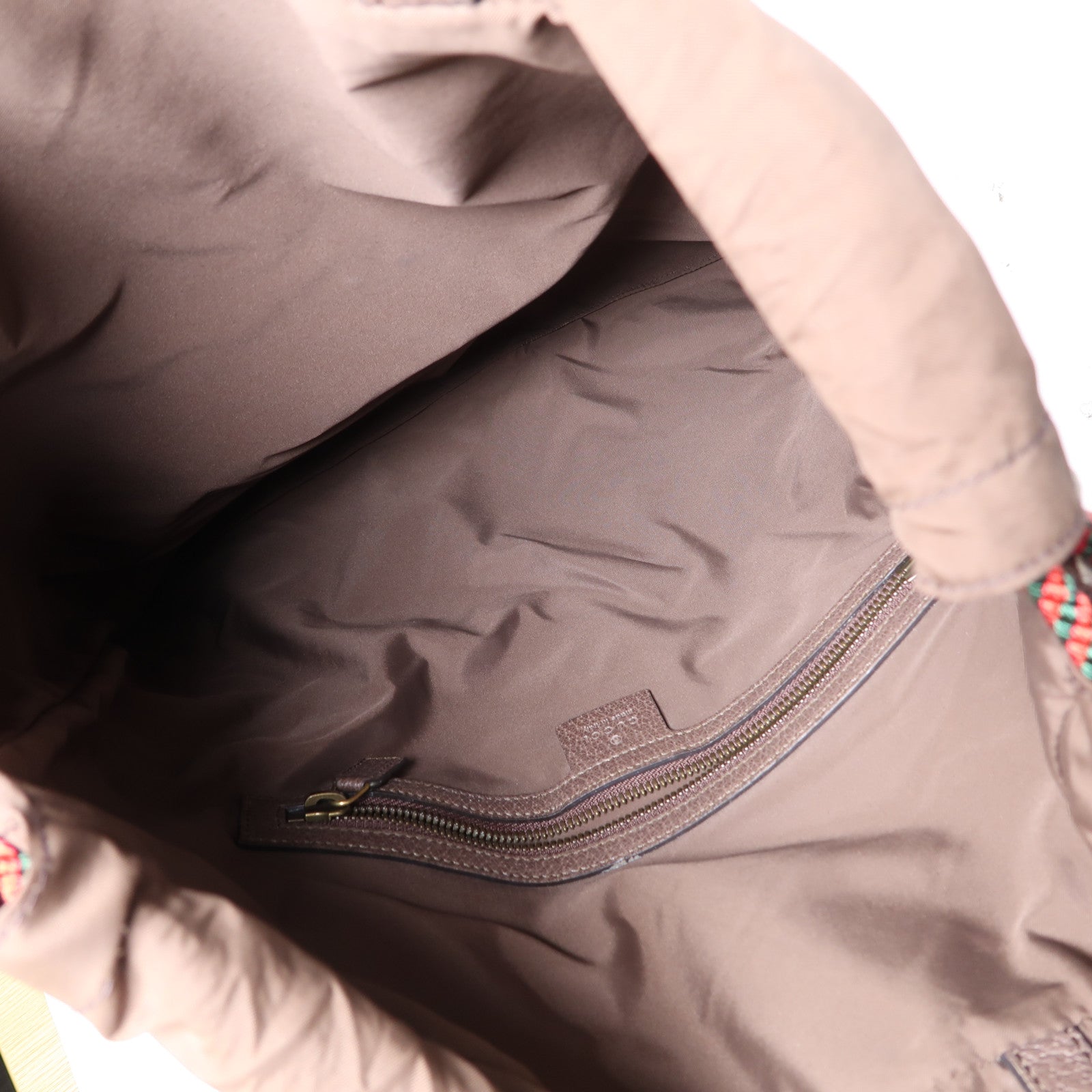 GUCCI 塗層帆布Neo Vintage Drawstring Backpack金扣背包啡色/黃色