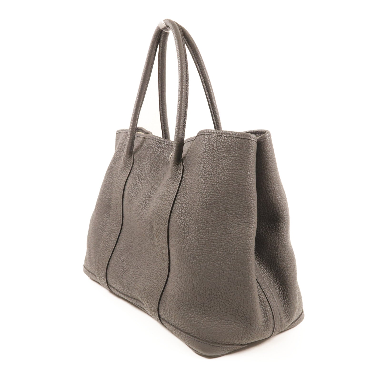 HERMES Negonda皮革Garden Party 36銀扣手挽袋Plomb