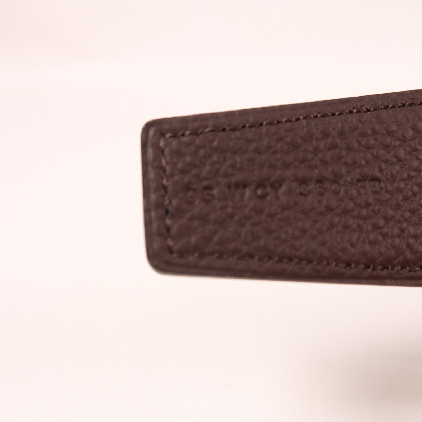 HERMES Veau 135/Togo皮革Belt金扣皮帶Noir/Chocolate