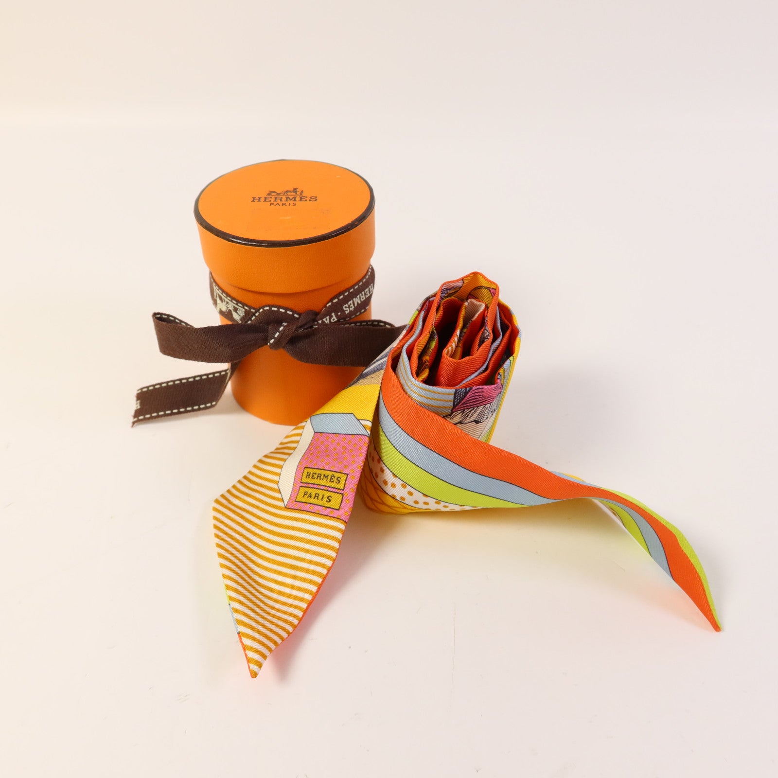 HERMES 絲質Twilly絲巾Multicolor