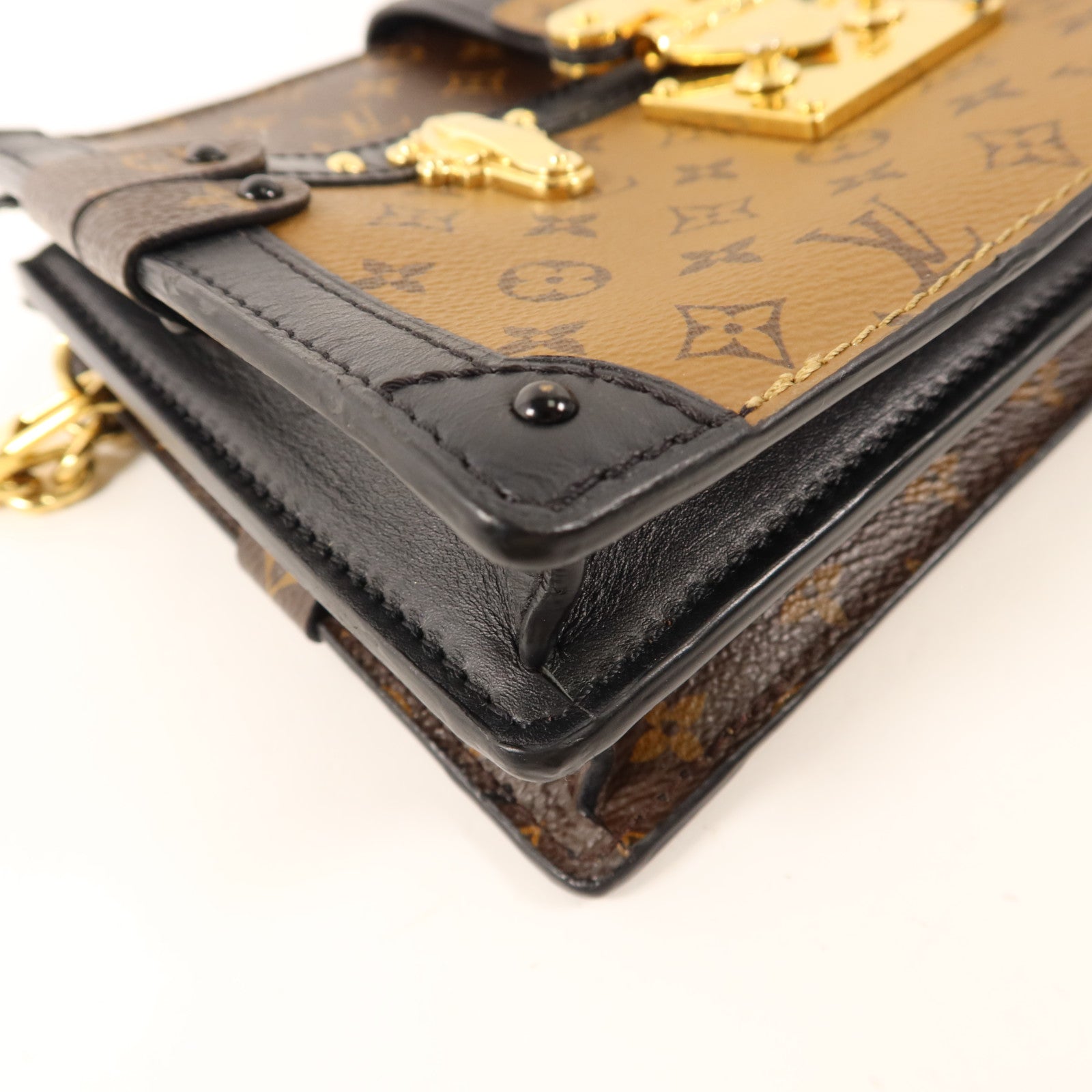 LOUIS VUITTON Monogram Reverse Trunk Clutch金扣肩背袋