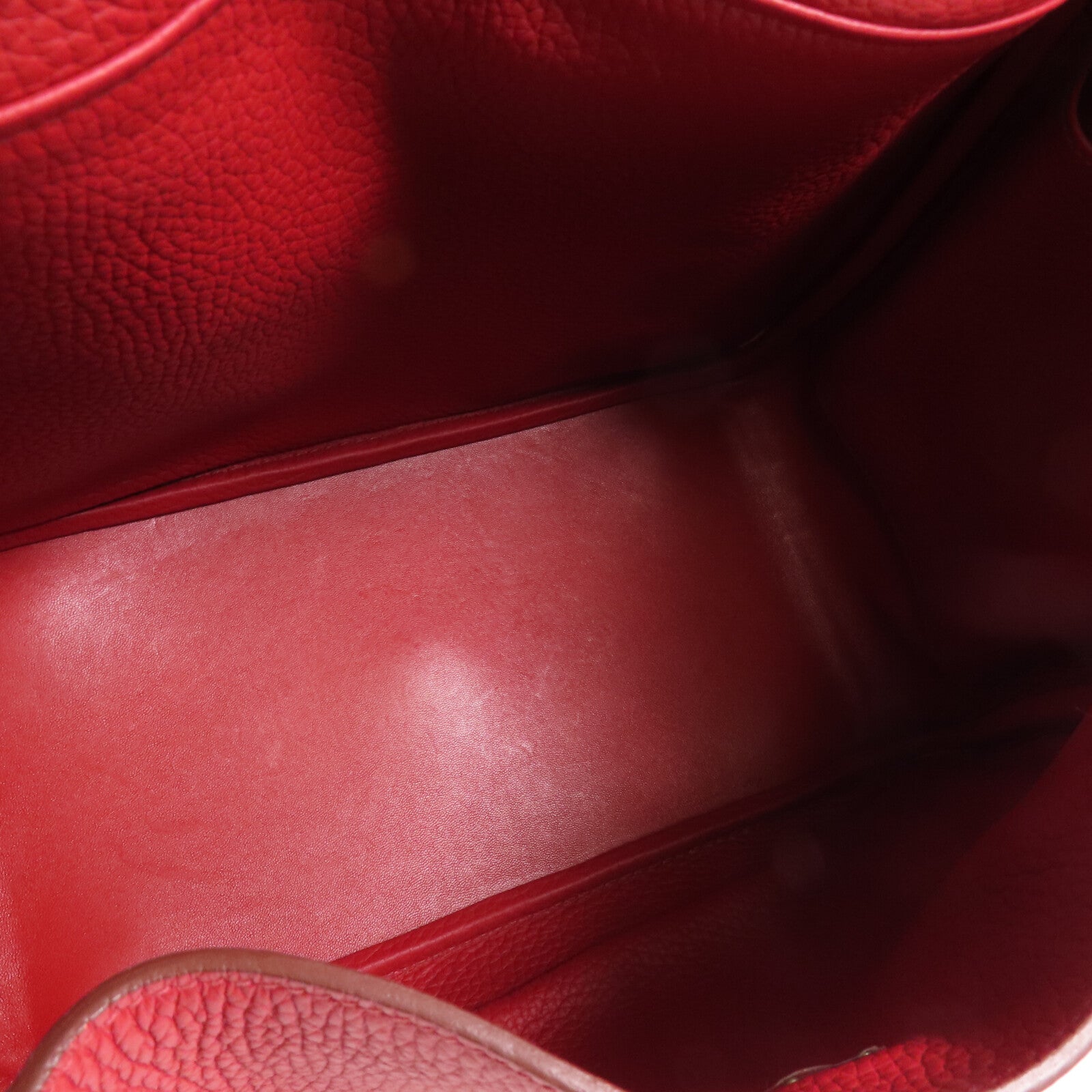 HERMES Clemence皮革Lindy 34銀扣肩背袋Rough Piment