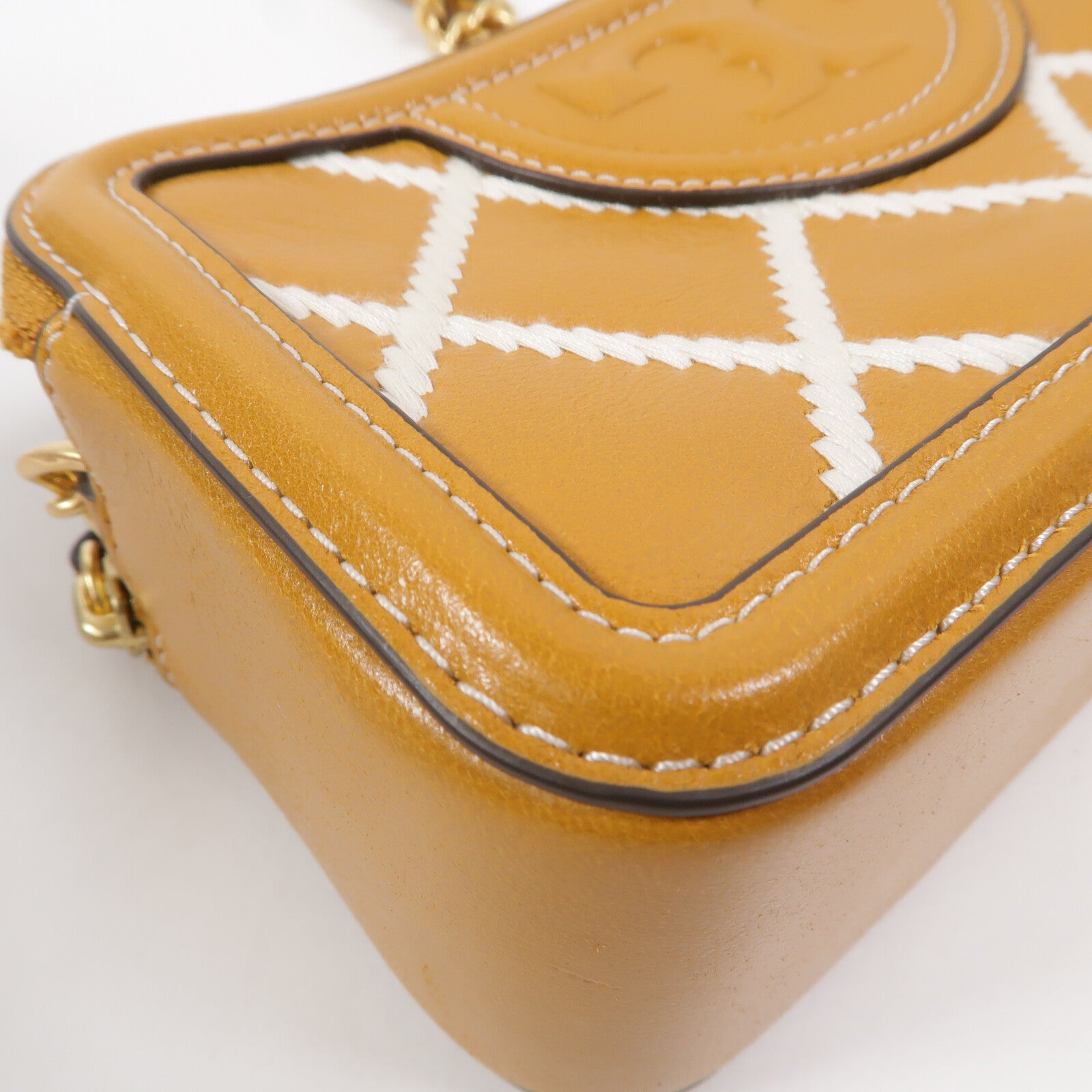 Tory Burch 牛皮皮革Fliming Pop Quilt鏈帶肩背袋