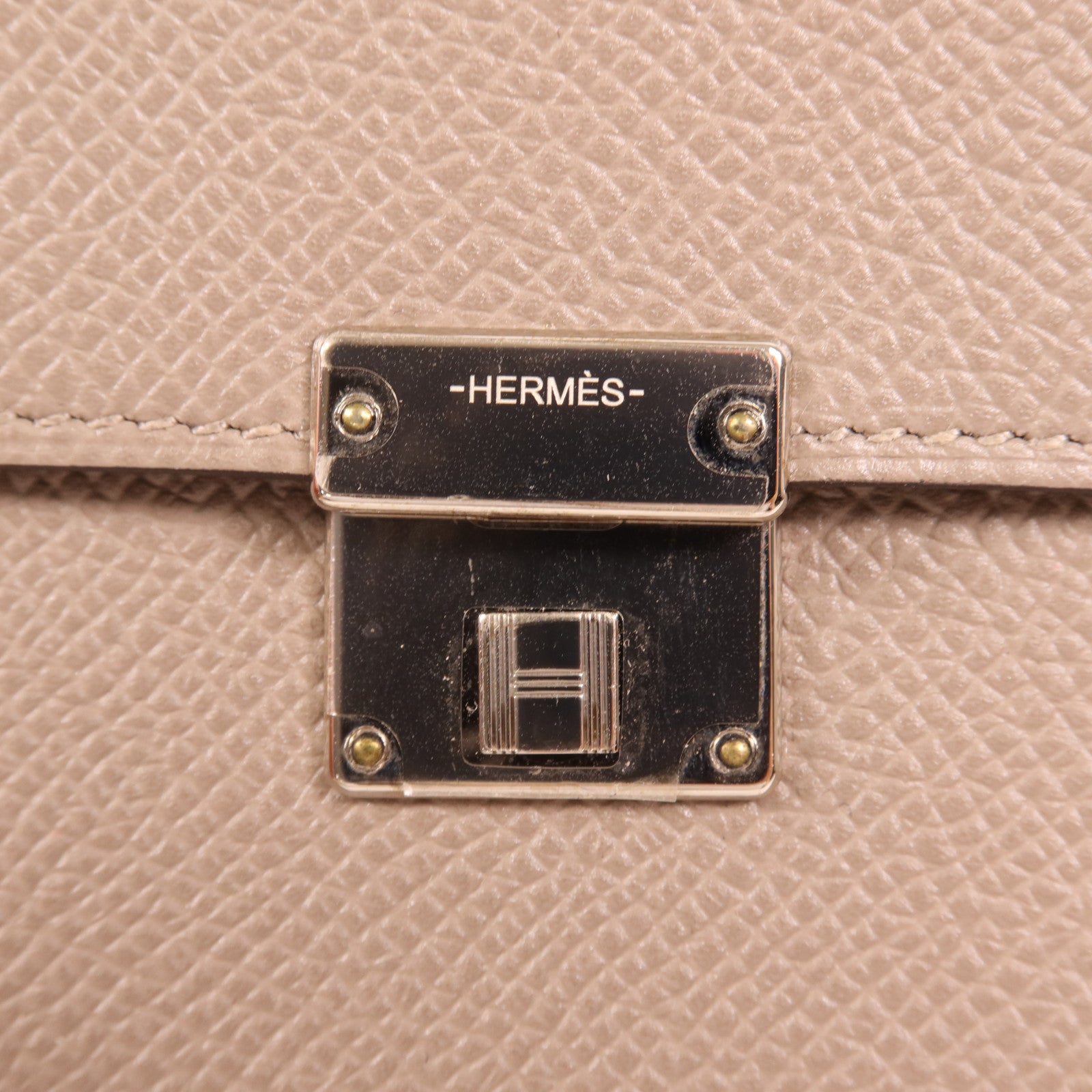 HERMES Epsom皮革Clic 16銀扣肩背袋