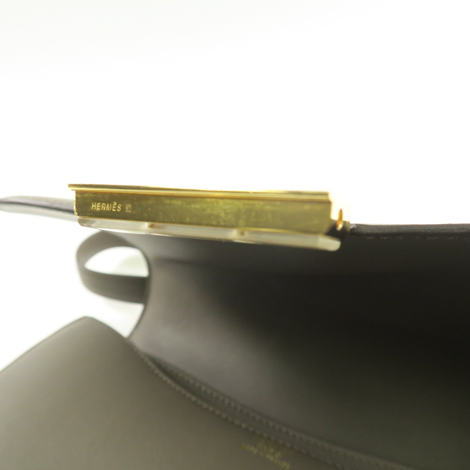 HERMES Swift皮革Constance 24金扣肩背袋Gris Etain錫器灰色
