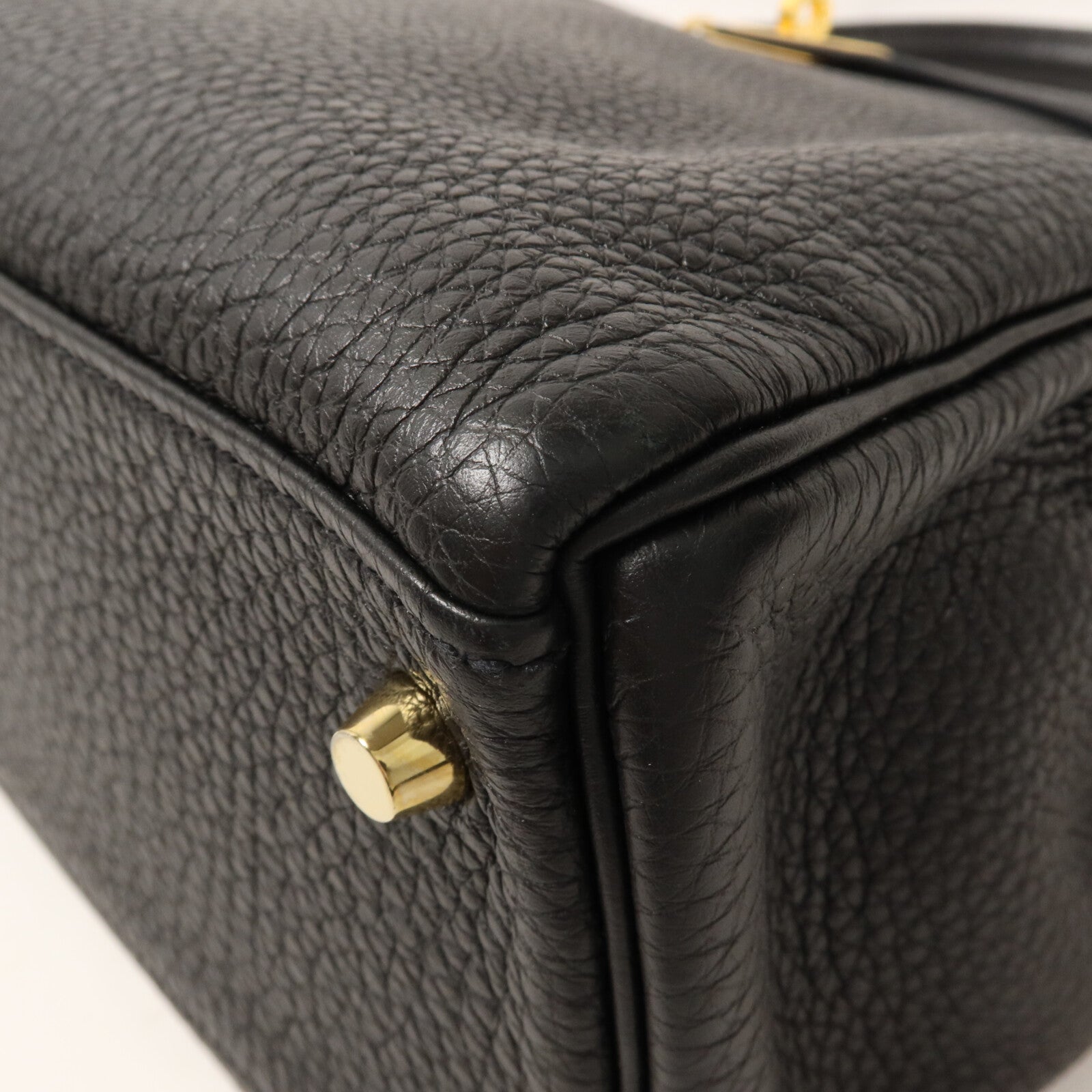 HERMES Clemence皮革Kelly 32手挽肩背兩用袋Noir