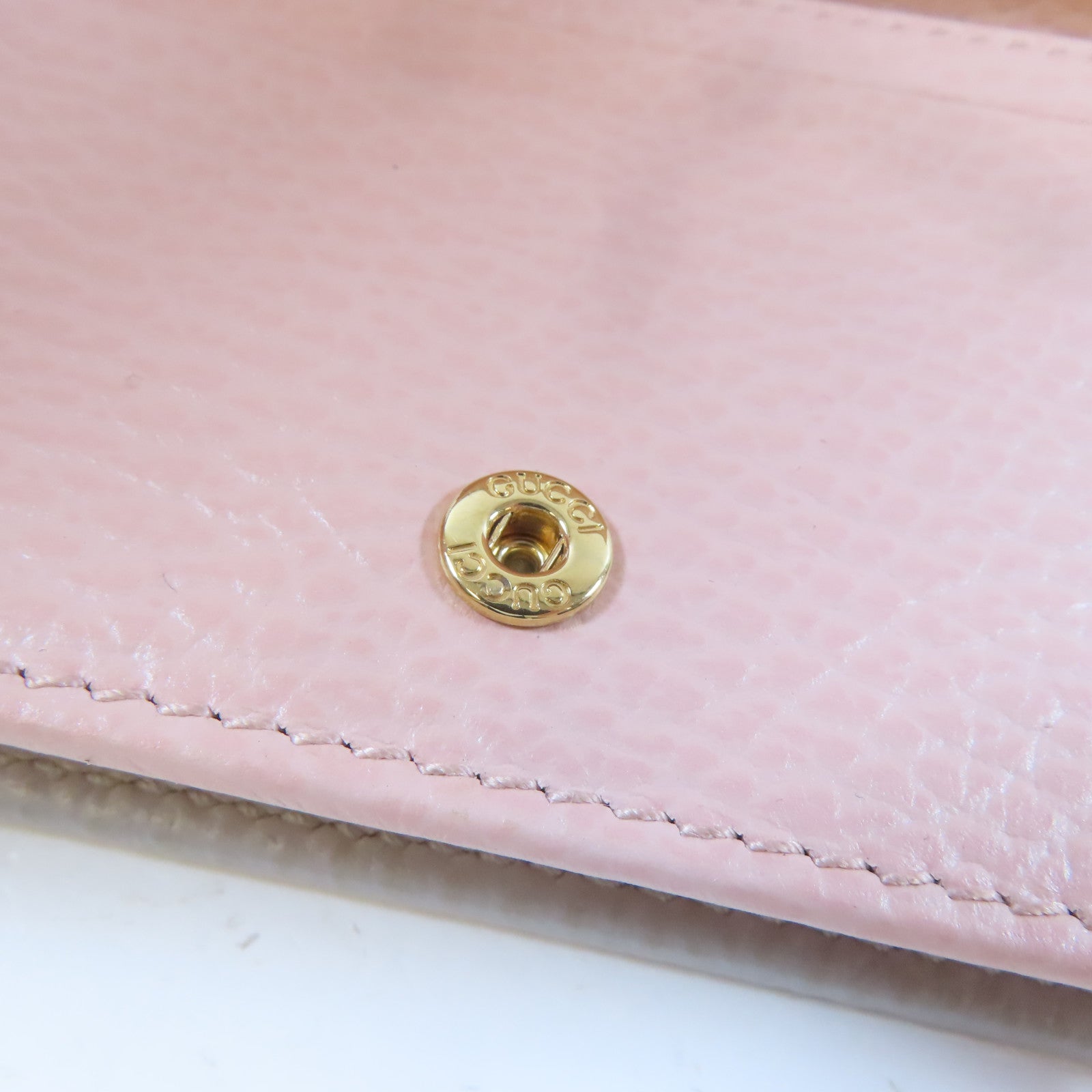 GUCCI 牛皮皮革Bifold Wallet金扣錢包灰色