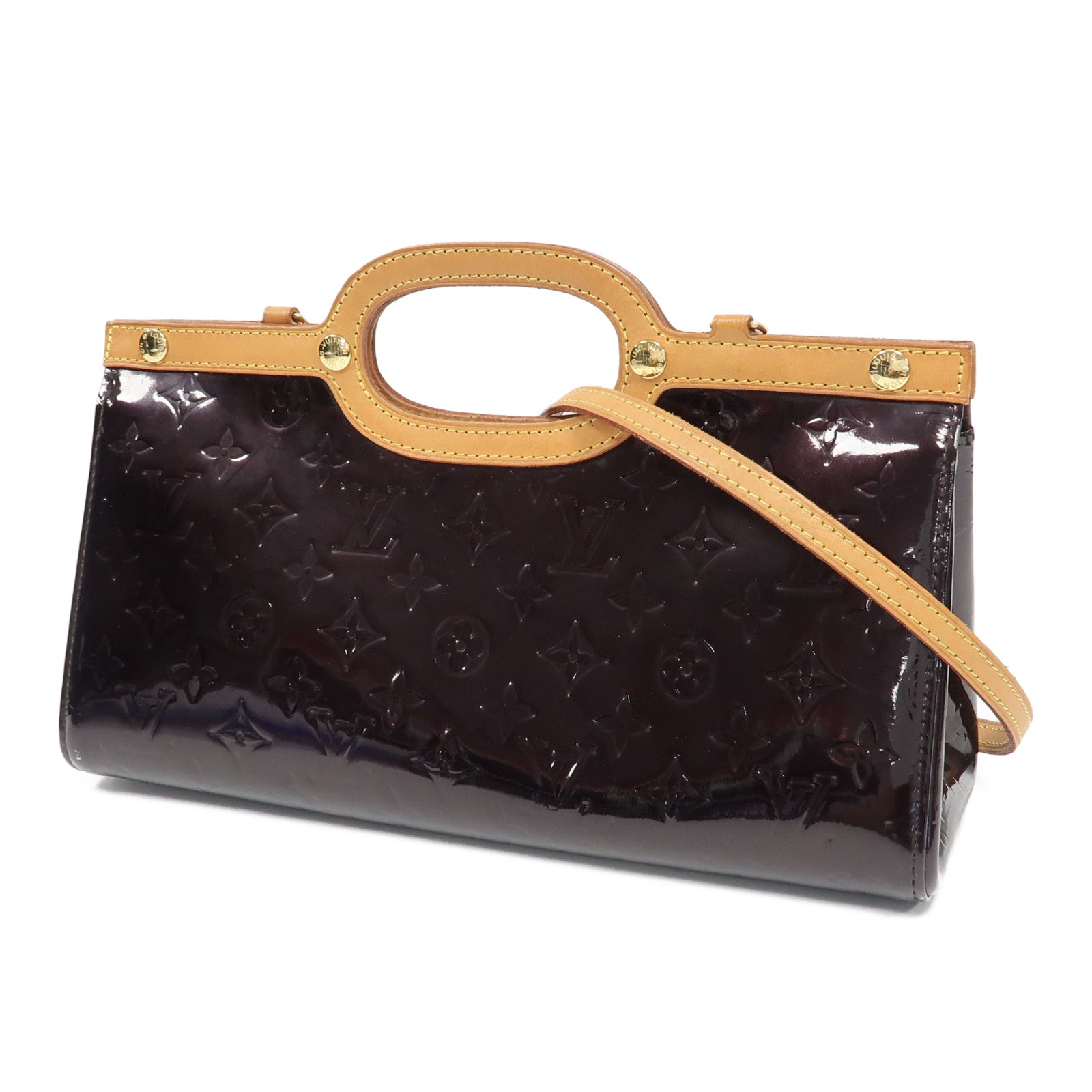 LOUIS VUITTON Monogram Vernis Roxbury Drive金扣手挽肩背兩用袋紅色