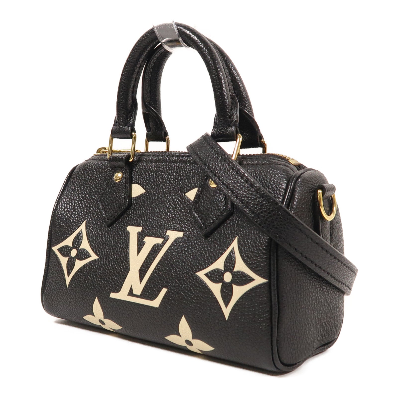 LOUIS VUITTON Monogram Empreinte Nano Speedy金扣手挽肩背兩用袋
