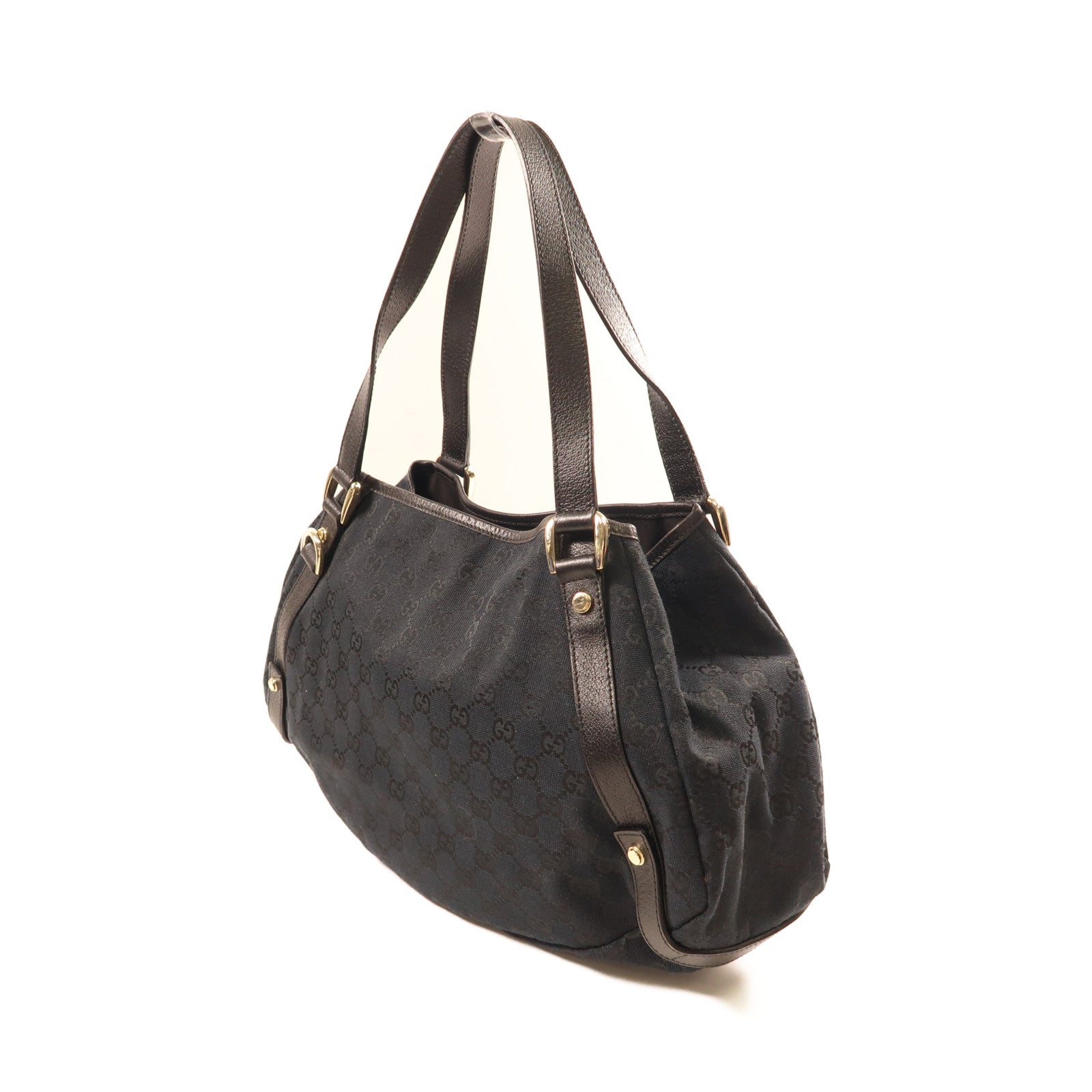 GUCCI 帆布Shoulder Bag金扣肩背袋黑色
