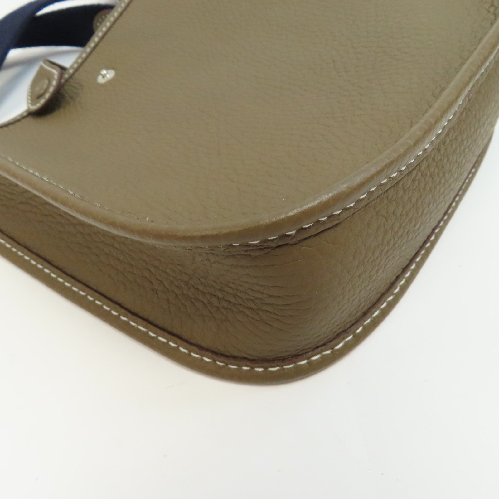 HERMES Clemence皮革Evelyne TPM Shoulder Bag銀扣肩背袋Etoupe/啡色
