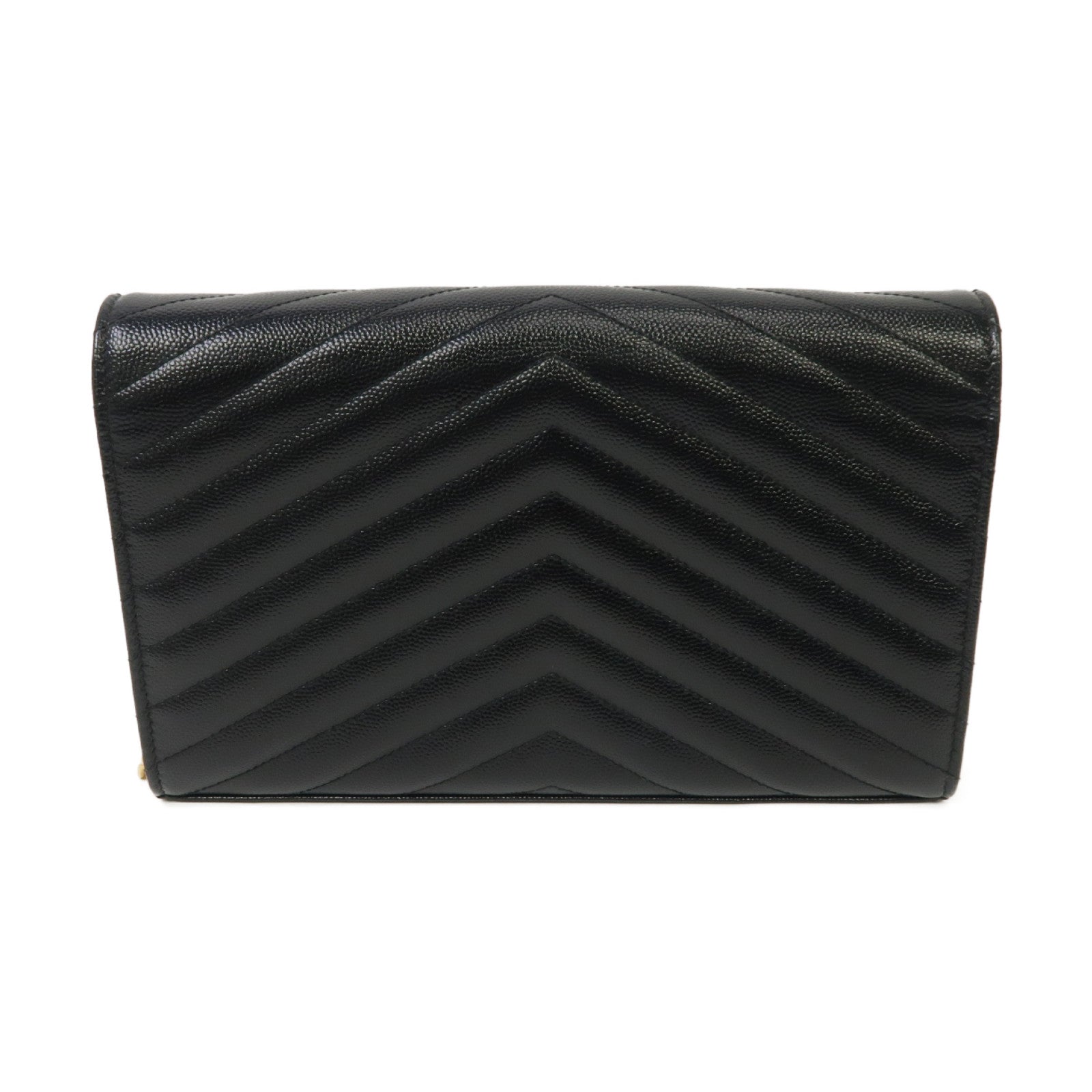 SAINT LAURENT 斜紋牛皮皮革Chain Shoulder Bag金扣肩背袋黑色