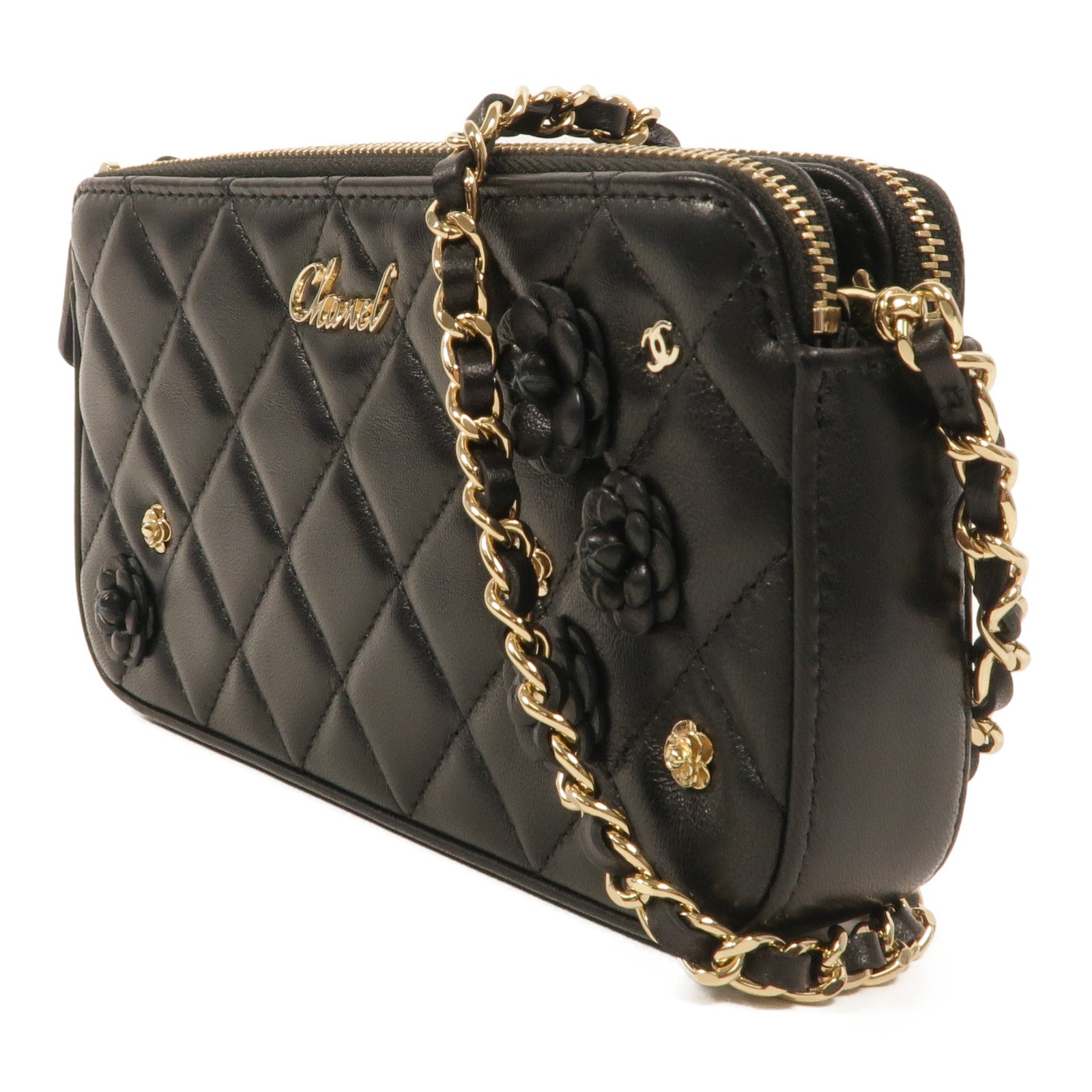 CHANEL 羊皮皮革CC Mark Matelasse Bag鏈帶肩背袋