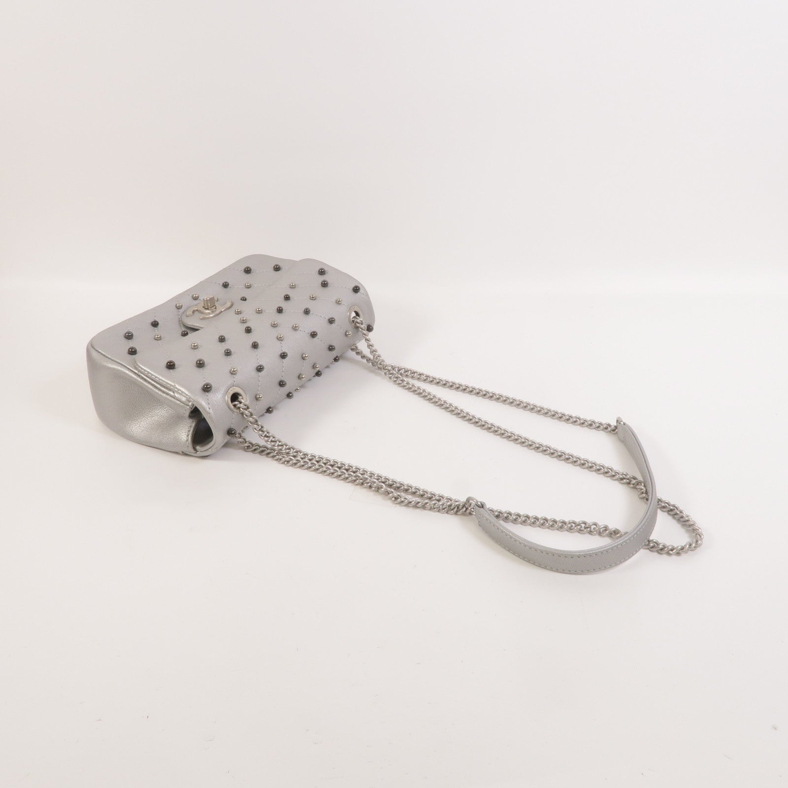 CHANEL 牛皮皮革Mini Flap Bag鏈帶肩背袋
