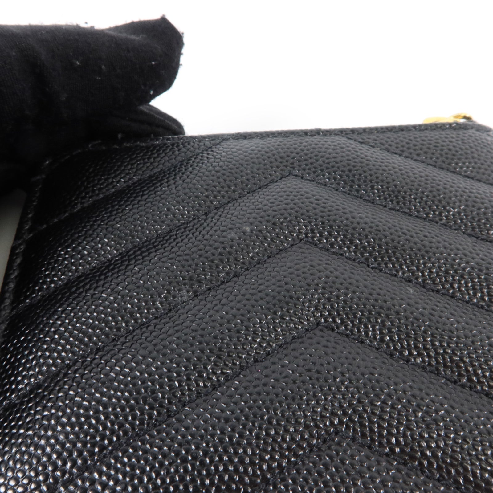 YVES SAINT LAURENT 牛皮皮革Cassandre Monogram Wallet金扣錢包