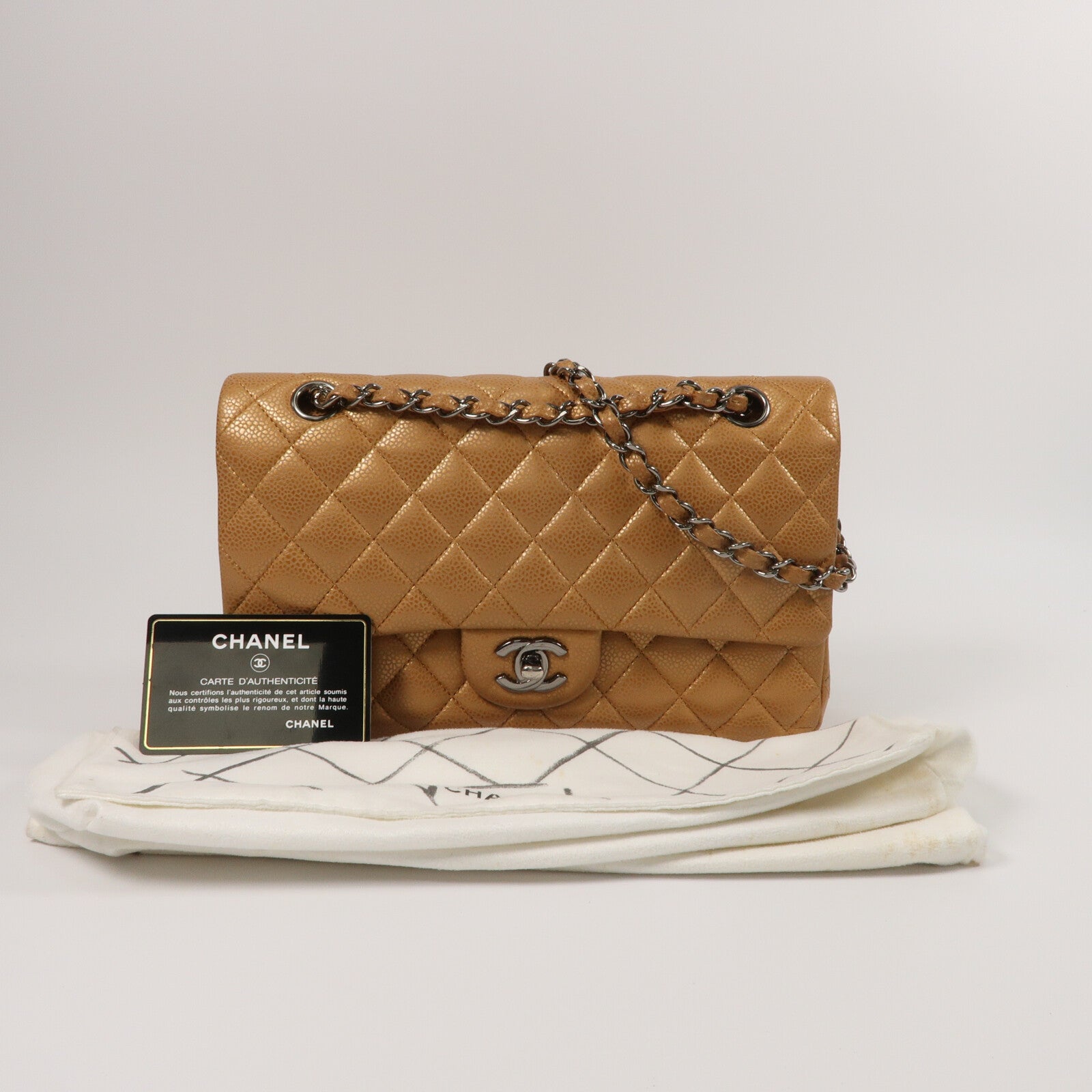CHANEL 牛皮皮革Classic Flap 25鏈帶肩背袋