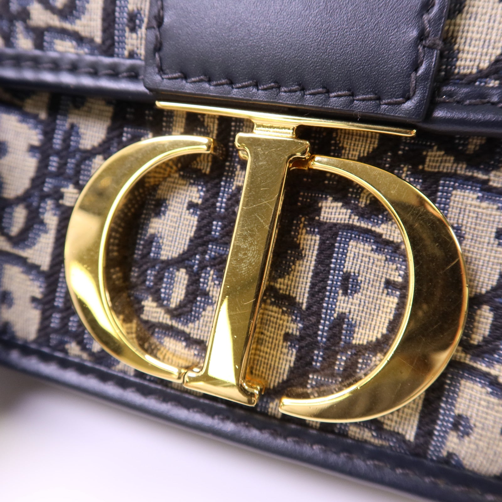 Dior 帆布30 Montaigne Chain Bag金扣鏈帶肩背袋
