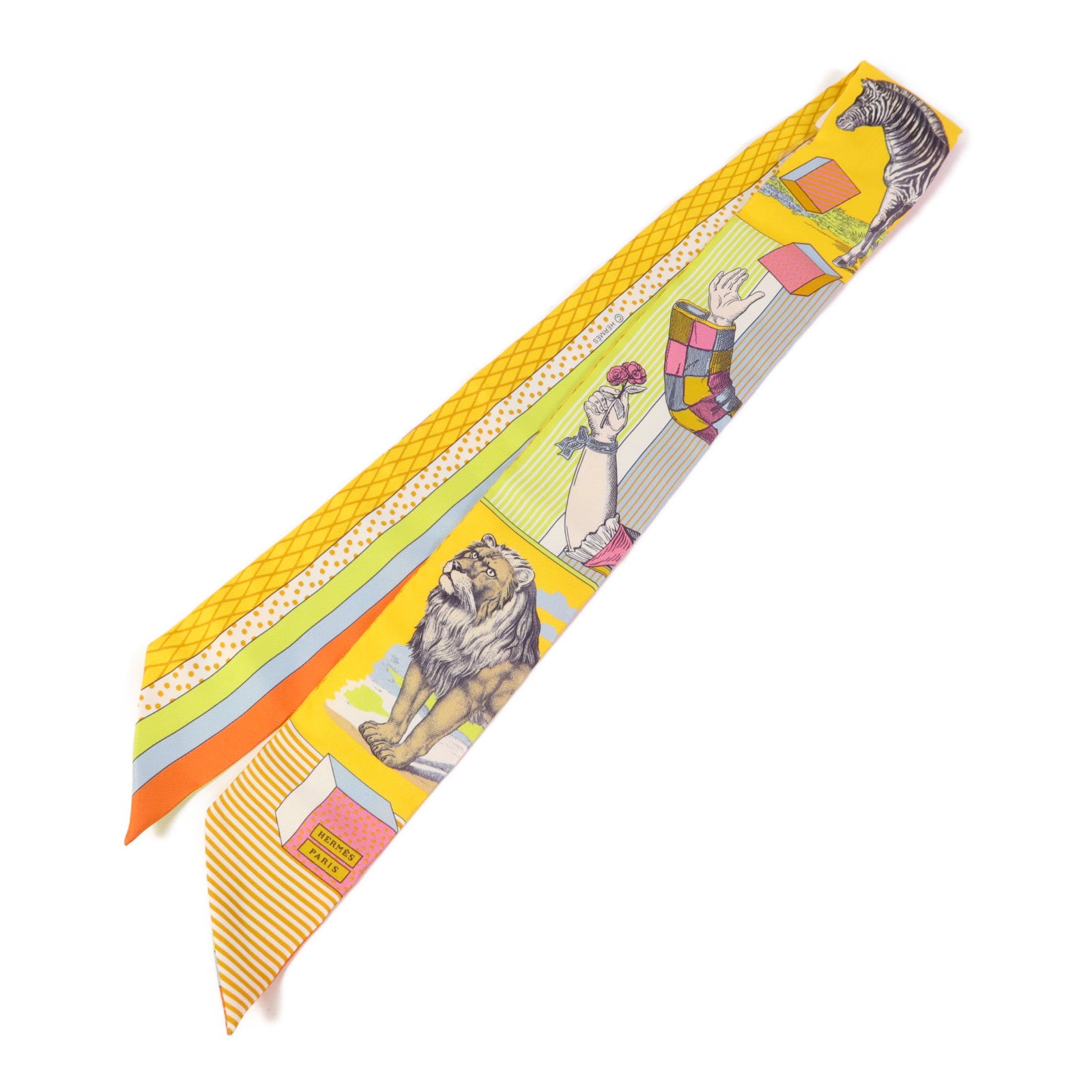 HERMES 【激減優惠】絲質Twilly絲巾Multicolor