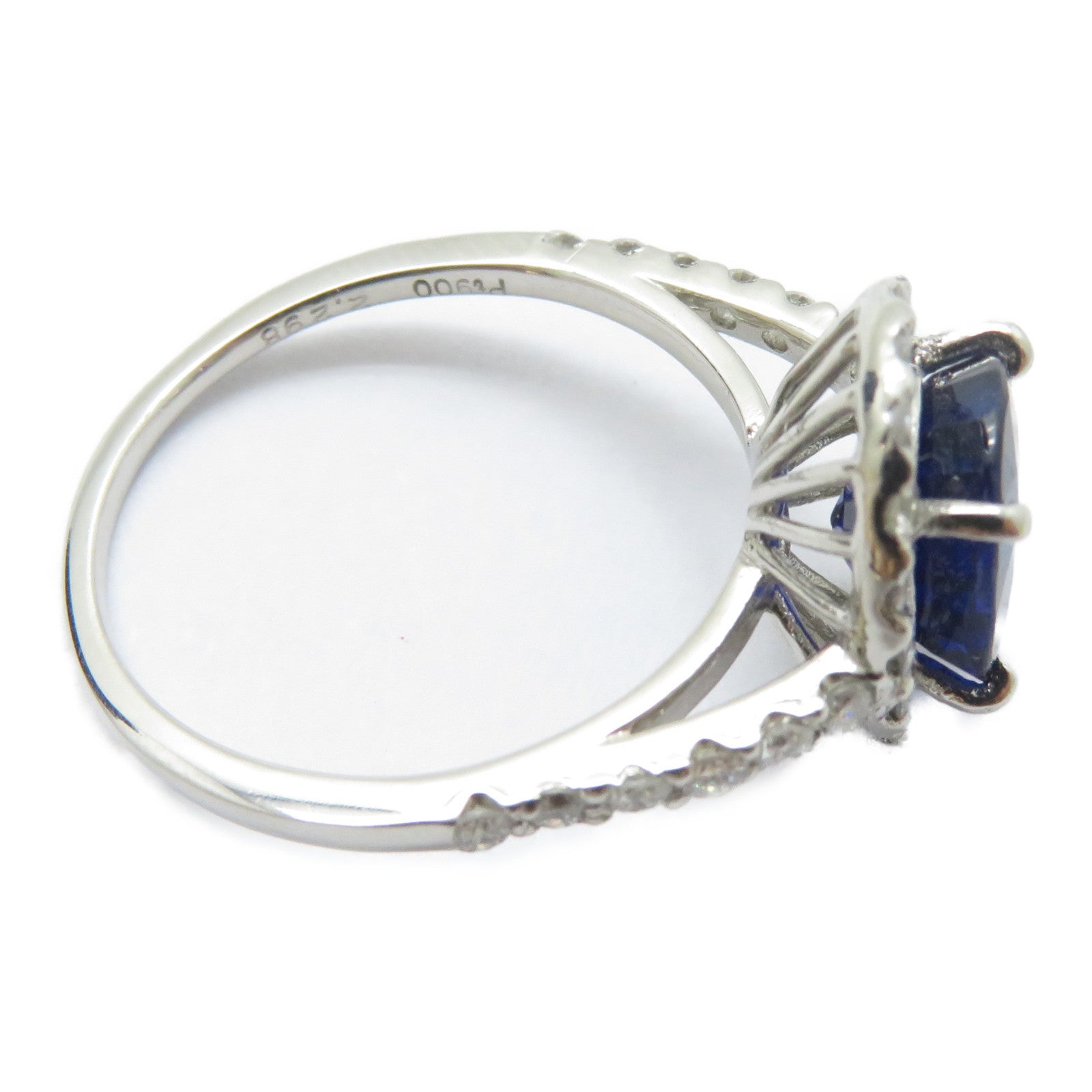 JEWELRY 【激減優惠】PT900鉑金Sapphire Ring 2.298ct藍寶石/0.52ct鑽石戒指US#5.5