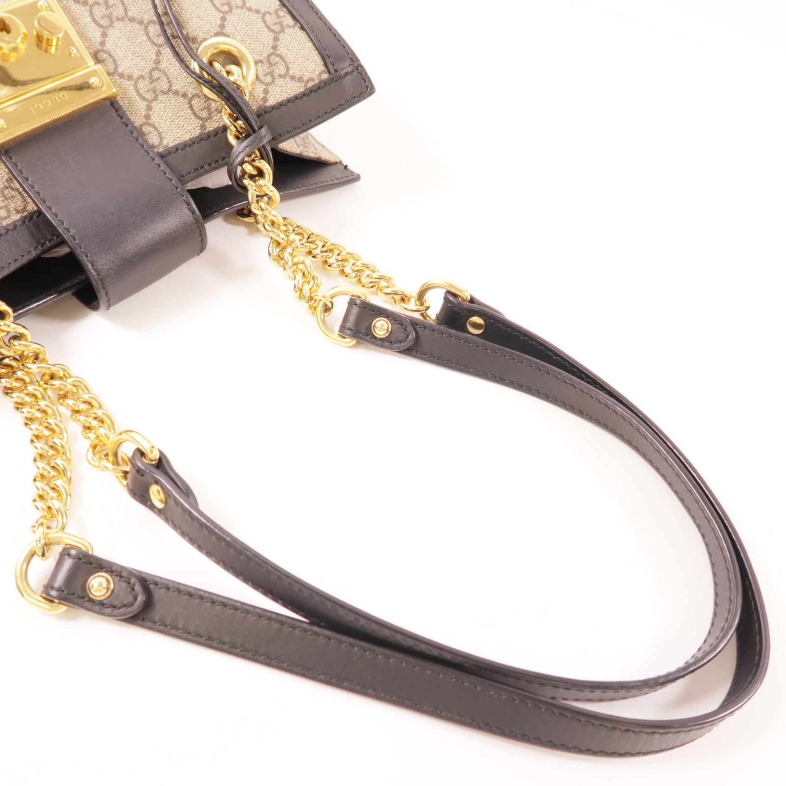 GUCCI 塗層帆布Padlock金扣肩背袋