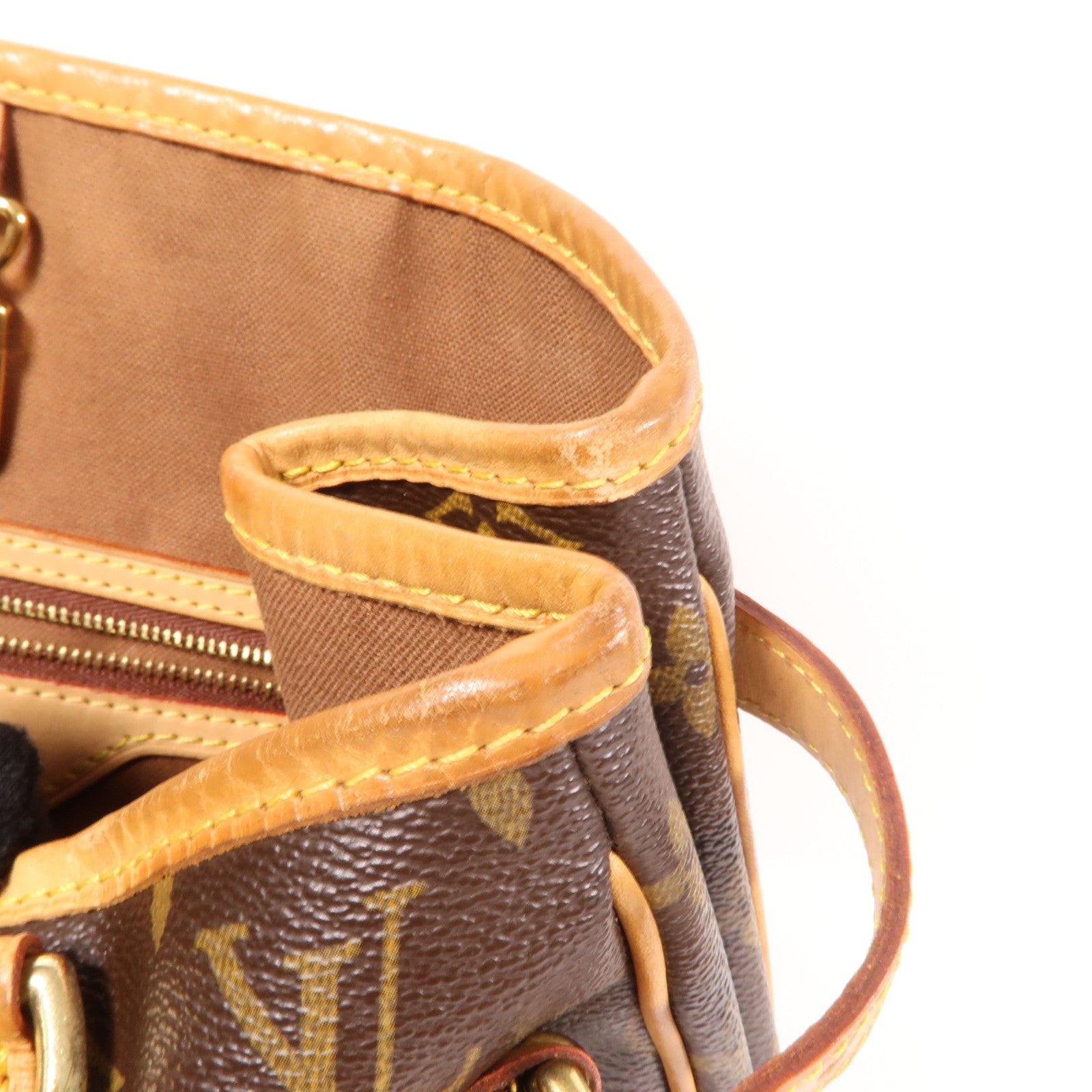 LOUIS VUITTON Monogram Batignolles金扣肩背袋棕色