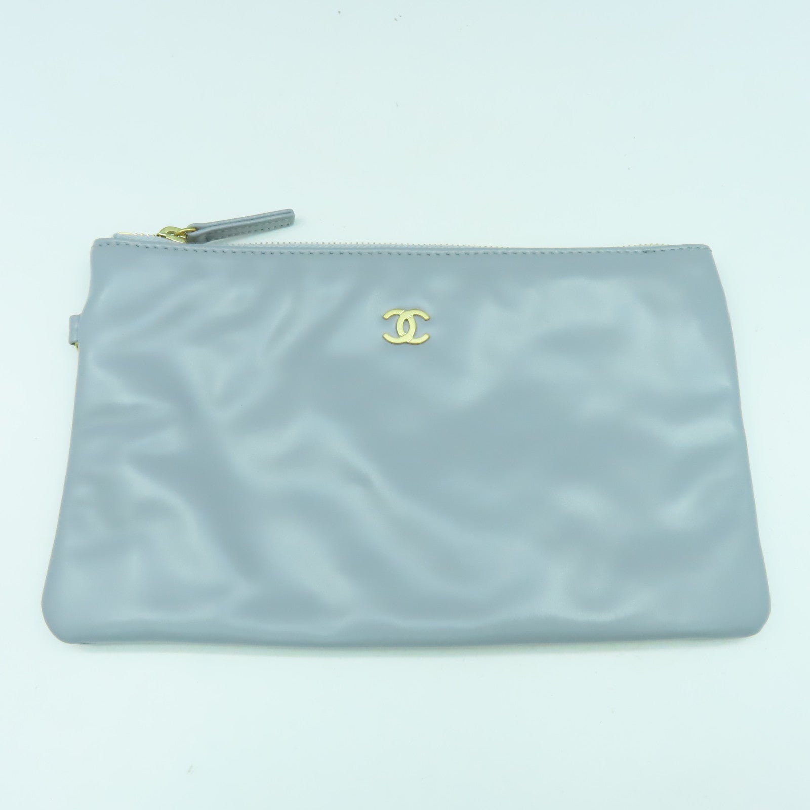 CHANEL 【激減優惠】菱格羊皮皮革C22 Small金扣肩背袋灰色