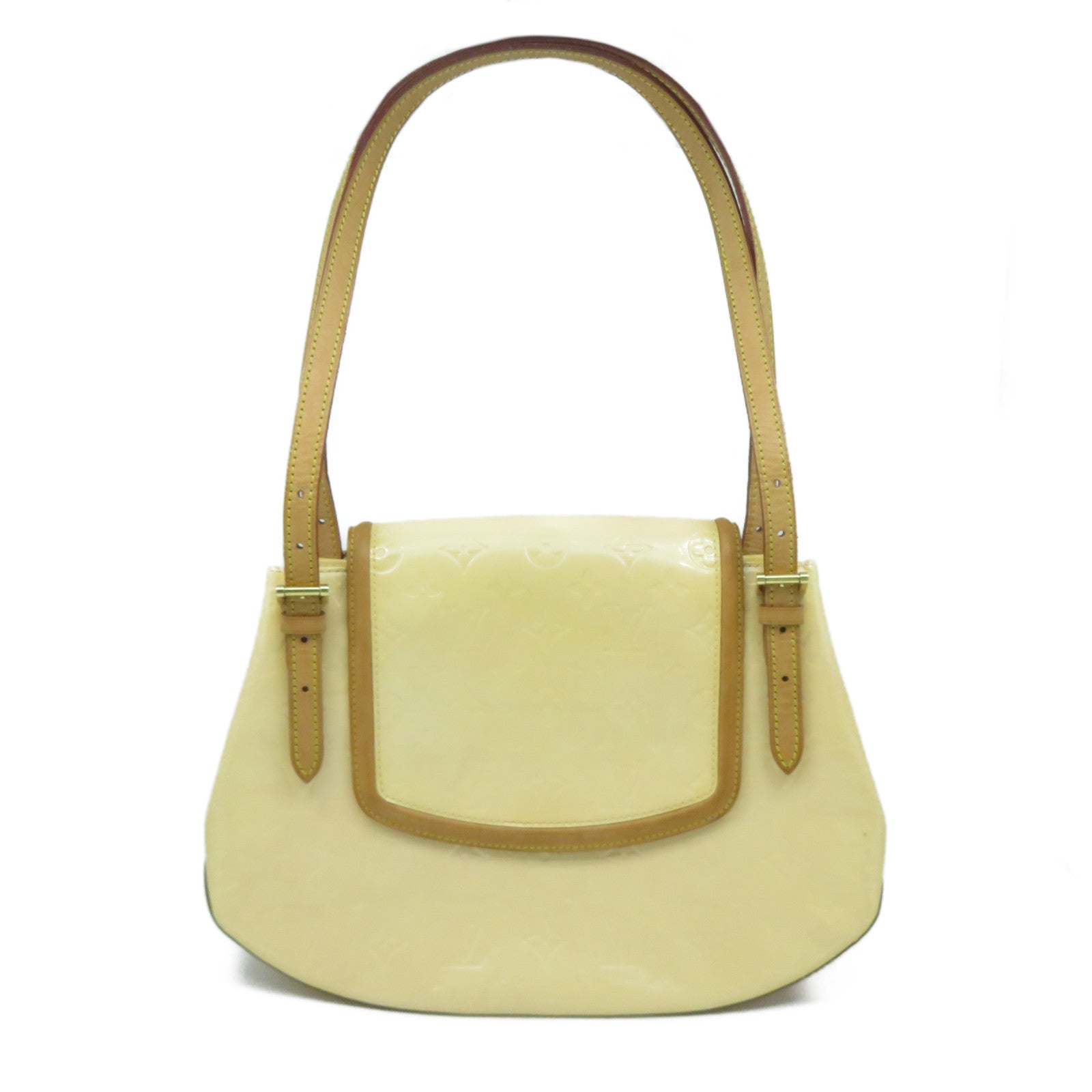 LOUIS VUITTON 【激減優惠】Monogram Vernis Biscayne Bay GM金扣肩背袋米色