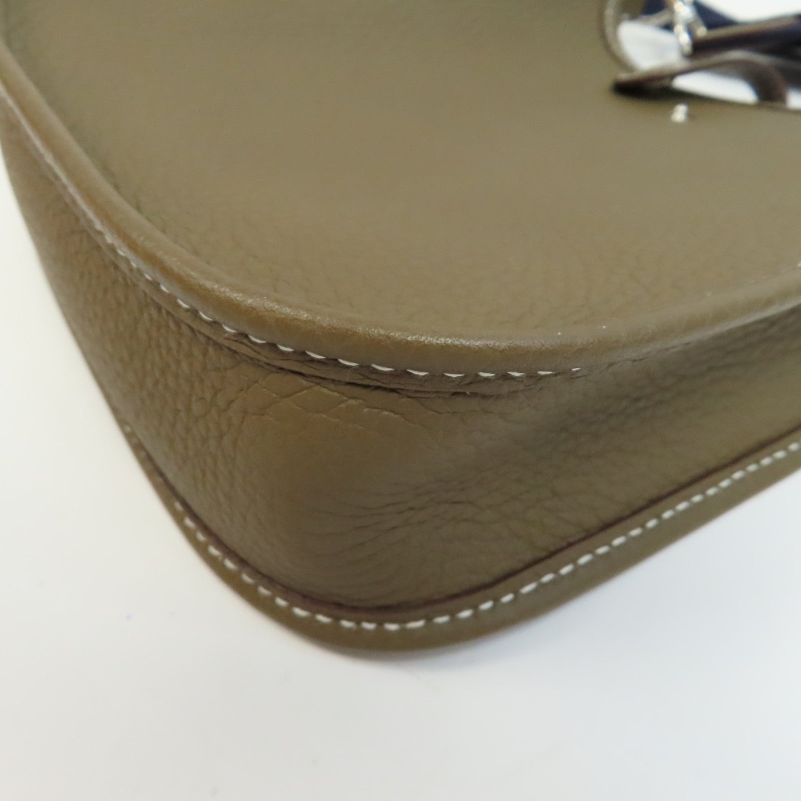 HERMES Clemence皮革Evelyne TPM Shoulder Bag銀扣肩背袋Etoupe/啡色