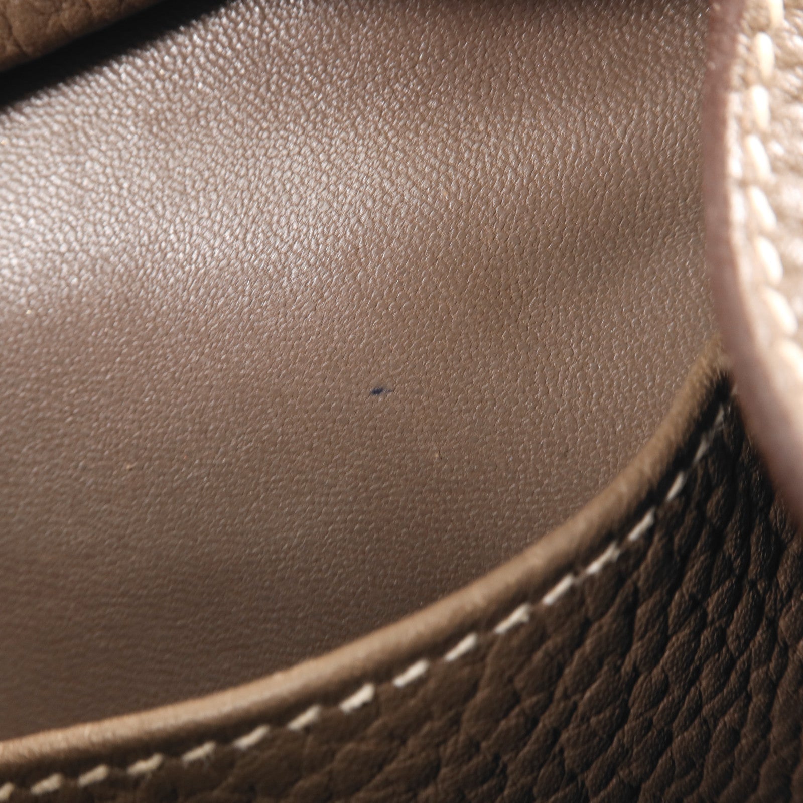 HERMES Togo皮革Lindy 30銀扣手挽肩背兩用袋Etoupe