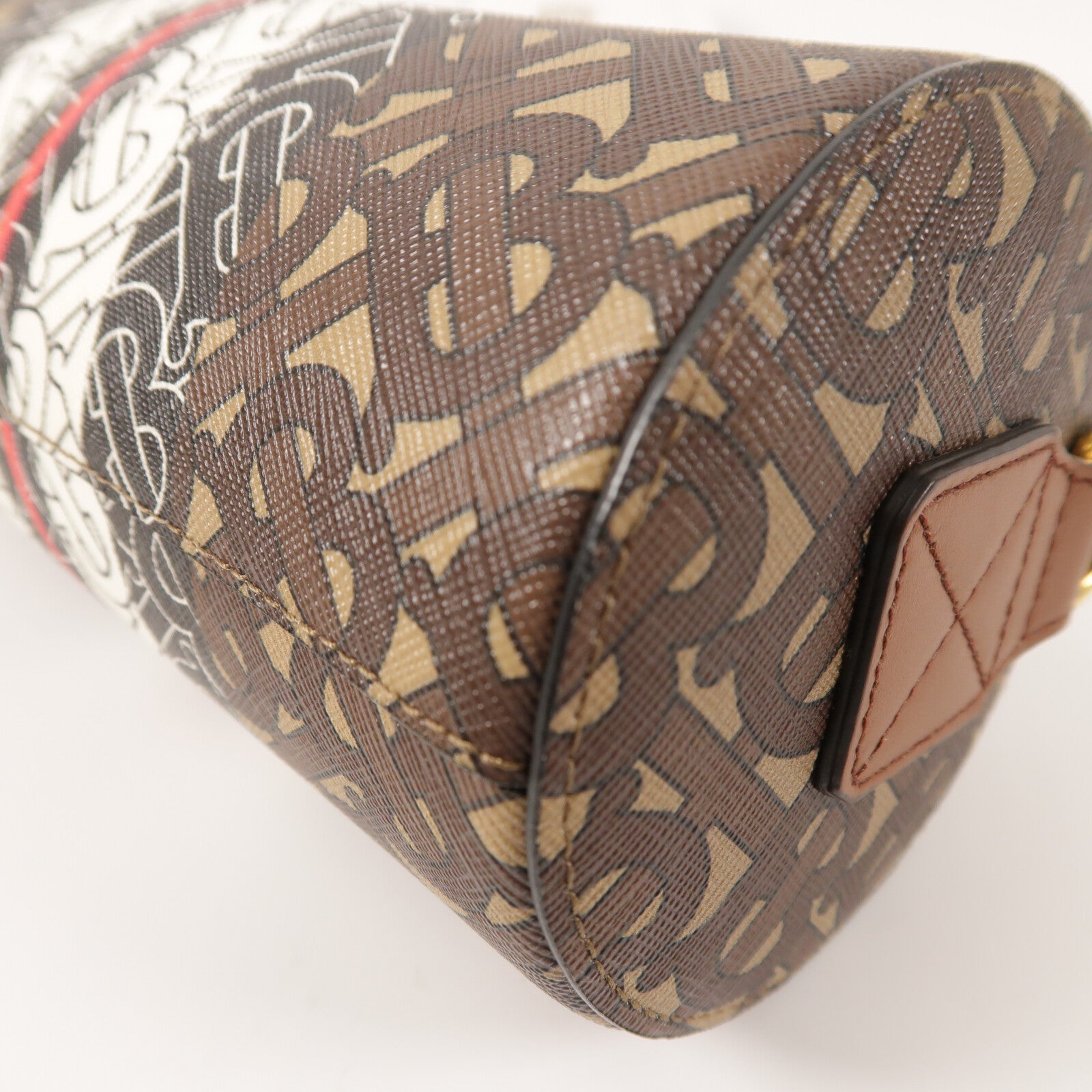 BURBERRY 塗層帆布Mongram Stripe金扣手挽肩背兩用袋
