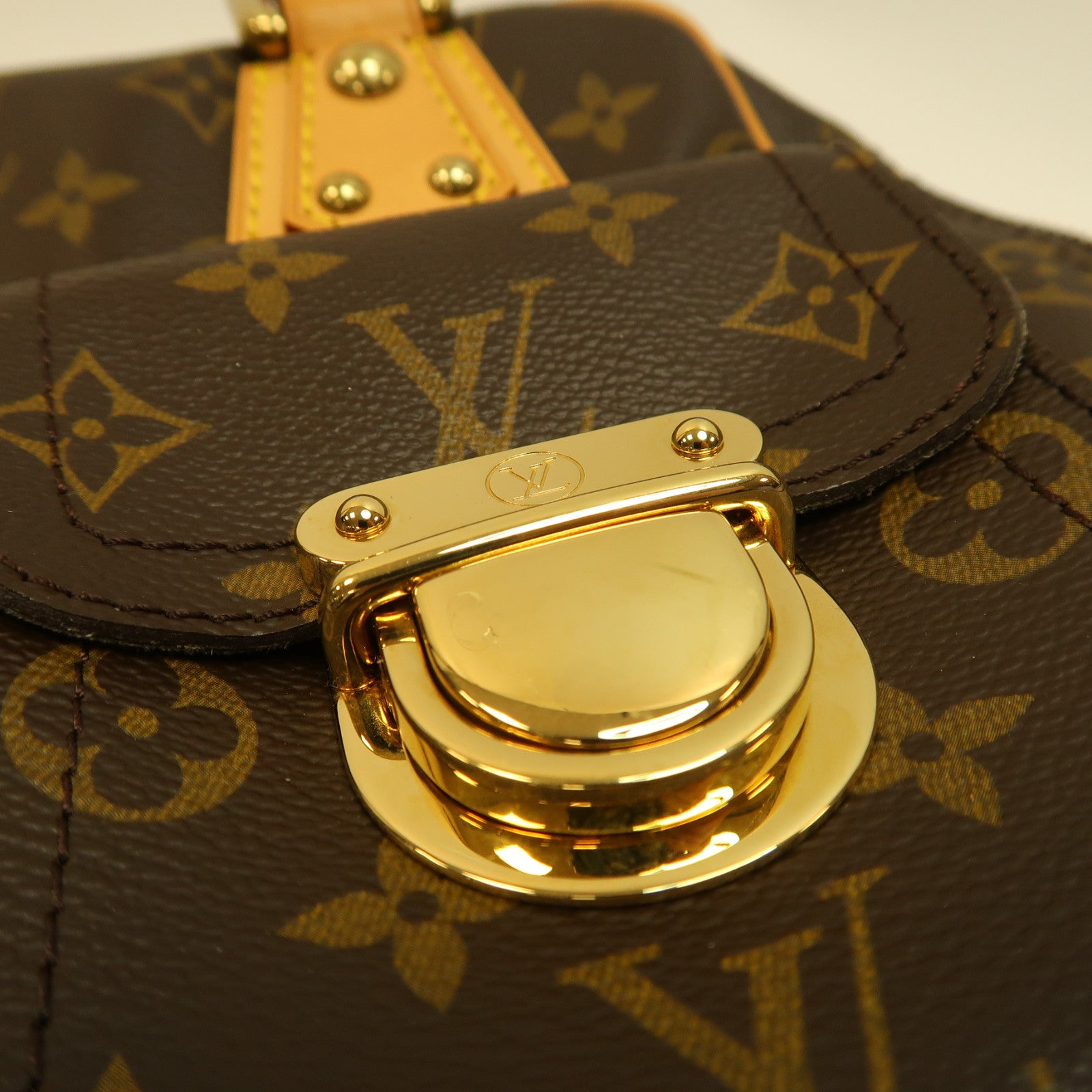 LOUIS VUITTON Monogram Manhattan PM金扣手挽袋啡色