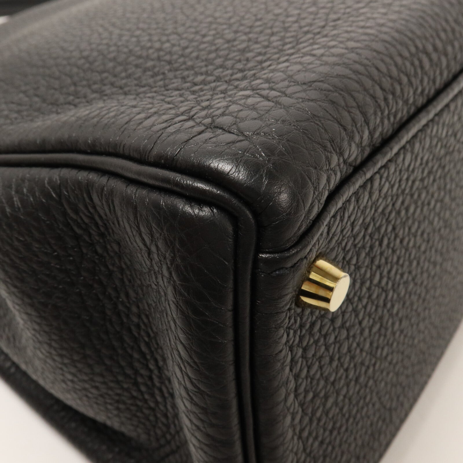 HERMES Clemence皮革Kelly 32手挽肩背兩用袋Noir
