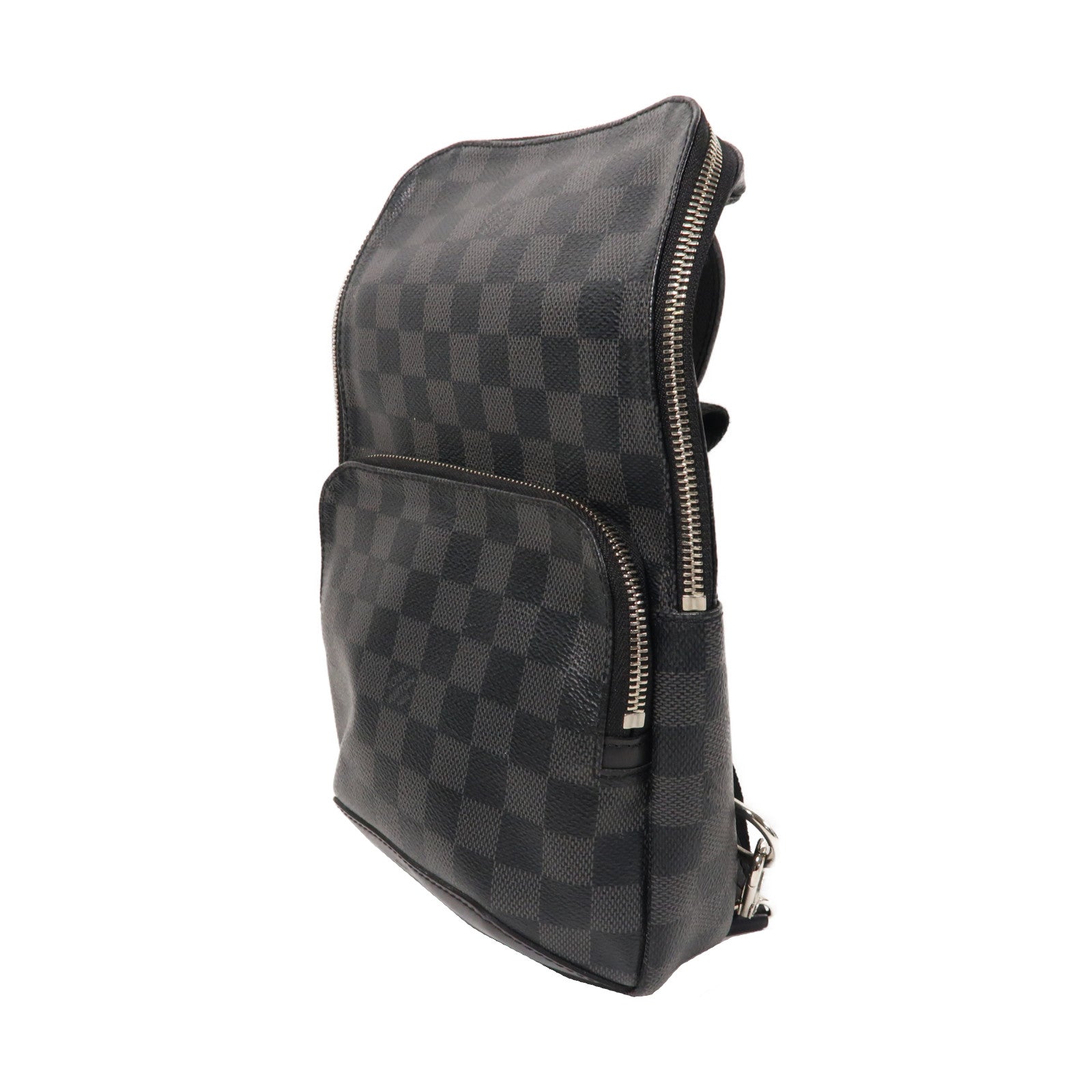 LOUIS VUITTON Damier Graphite Avenue Sling銀扣肩背袋黑色