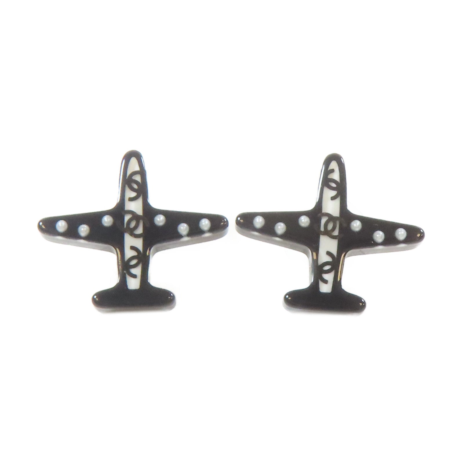CHANEL PVC Earrings耳環黑色/白色