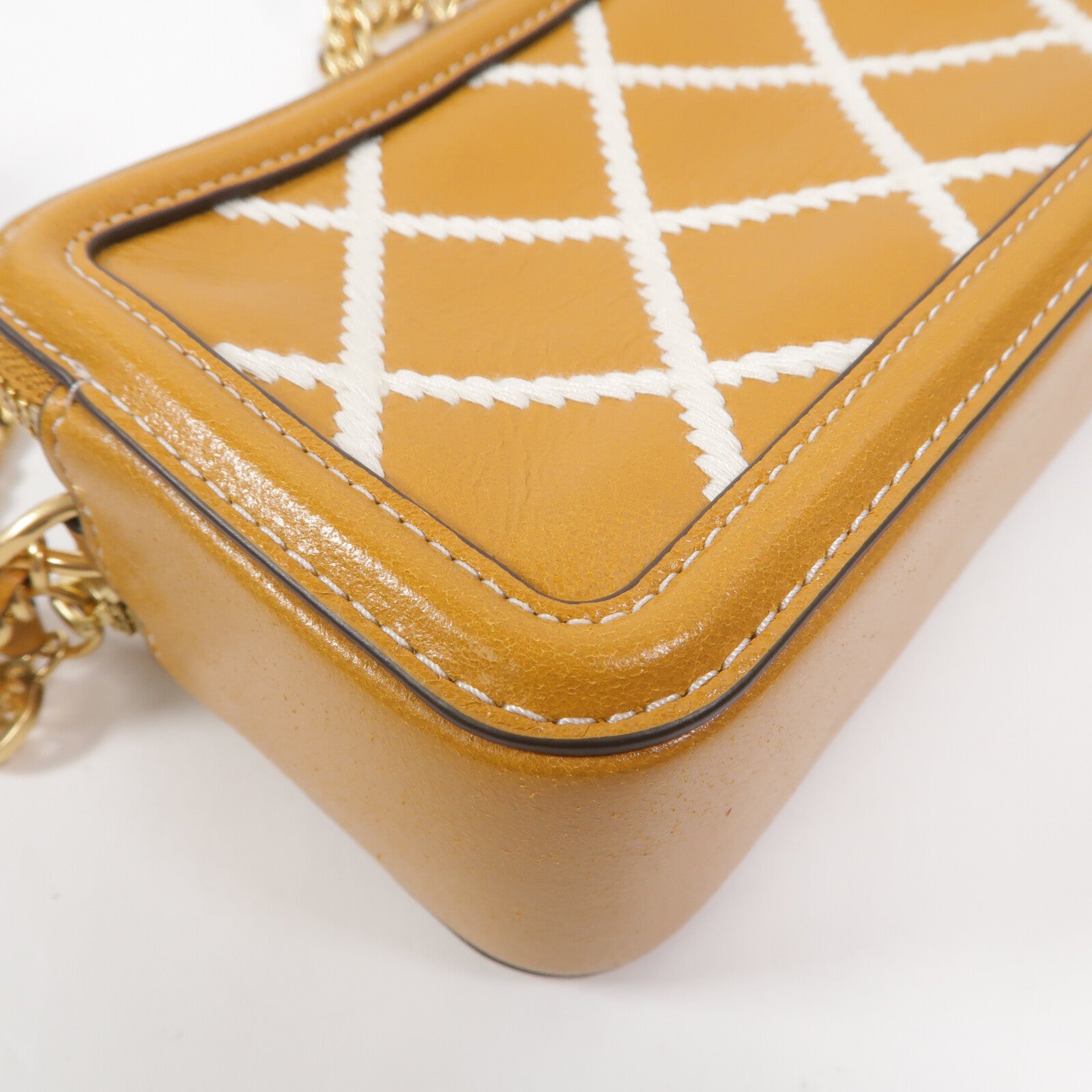 Tory Burch 牛皮皮革Fliming Pop Quilt鏈帶肩背袋