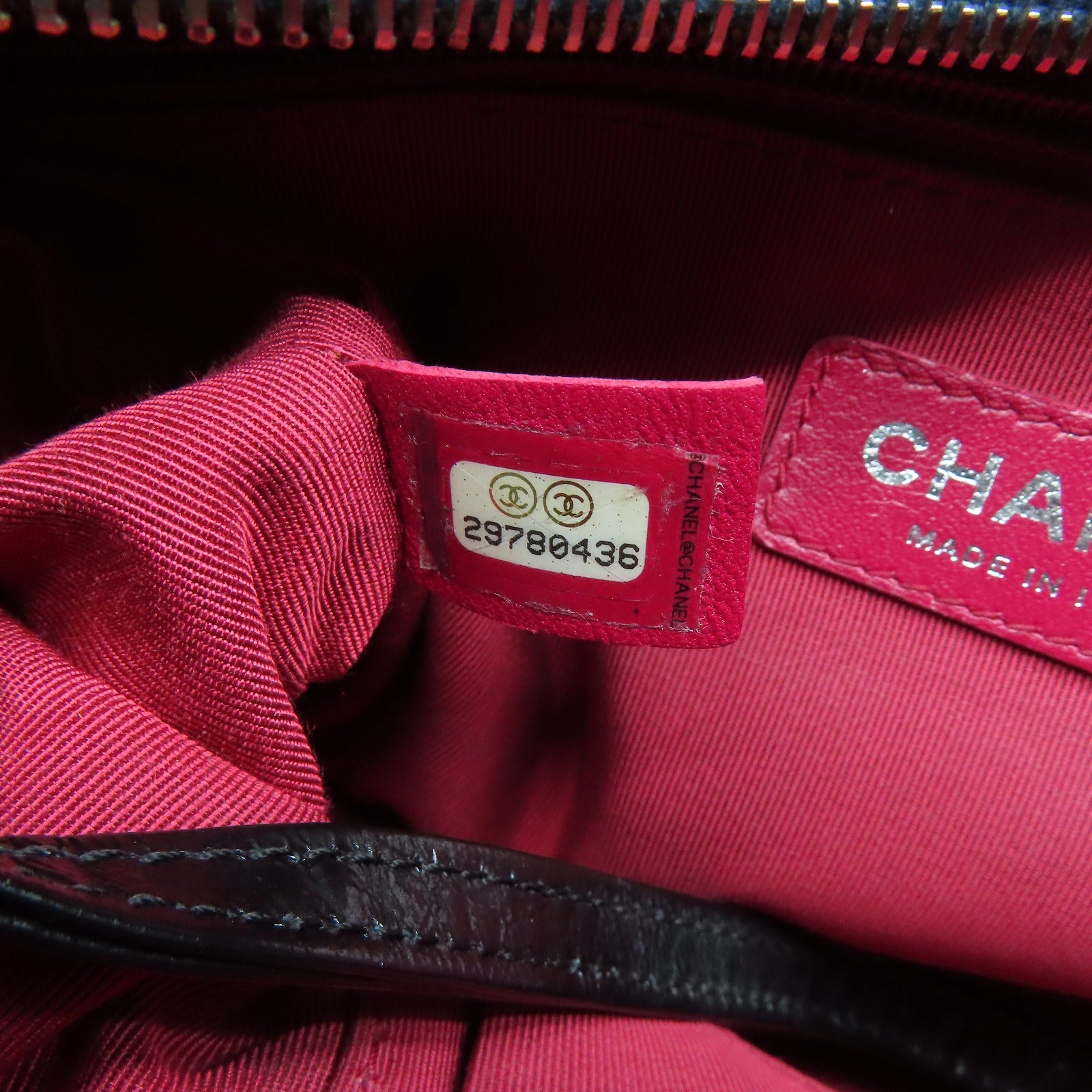 CHANEL **【清倉大減價】菱格牛皮皮革Gabrielle PM金扣/銀扣鏈帶肩背袋藍色/黑色