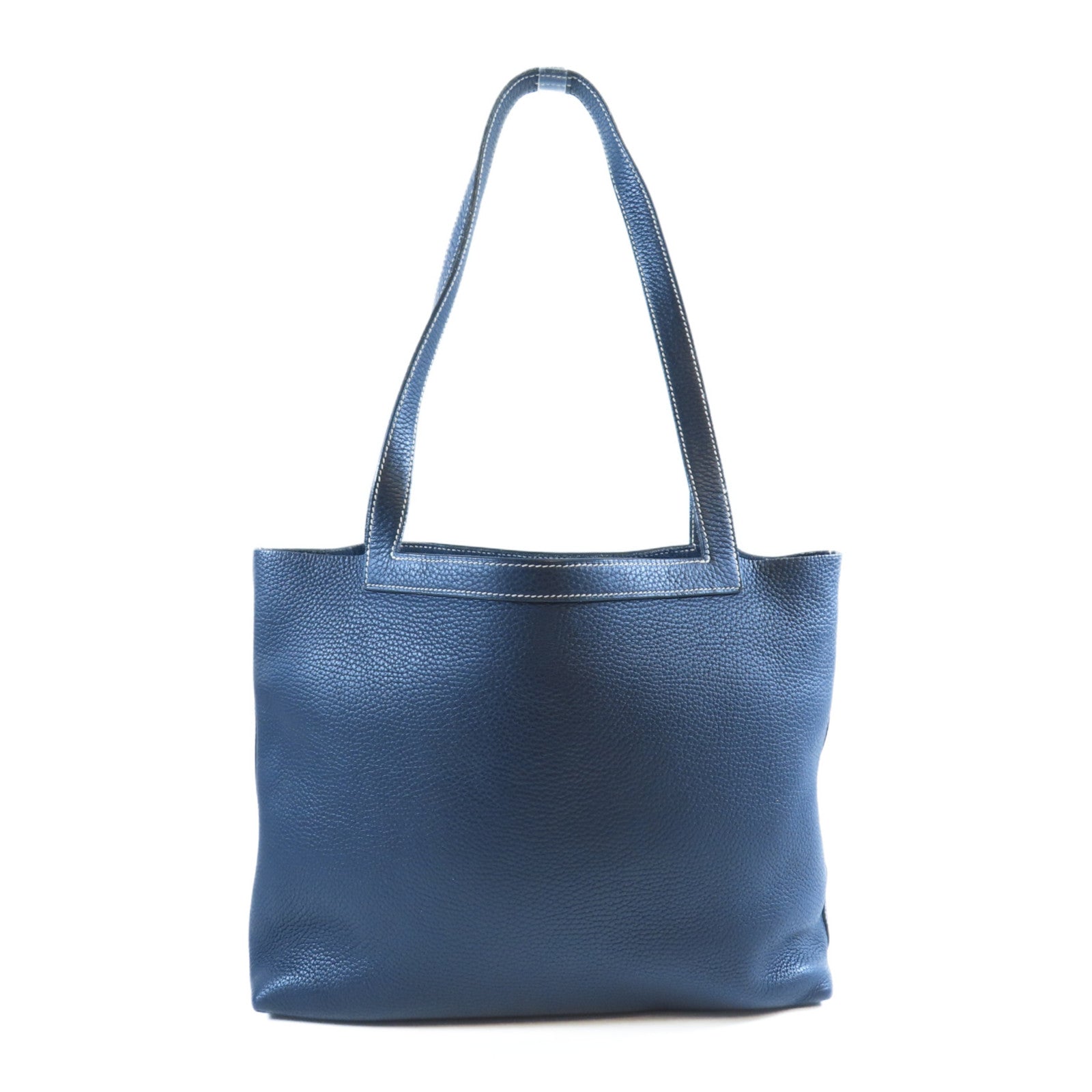HERMES 【激減優惠】Clemence皮革Cabasellier 31肩背袋Bleu Nuit午夜藍色