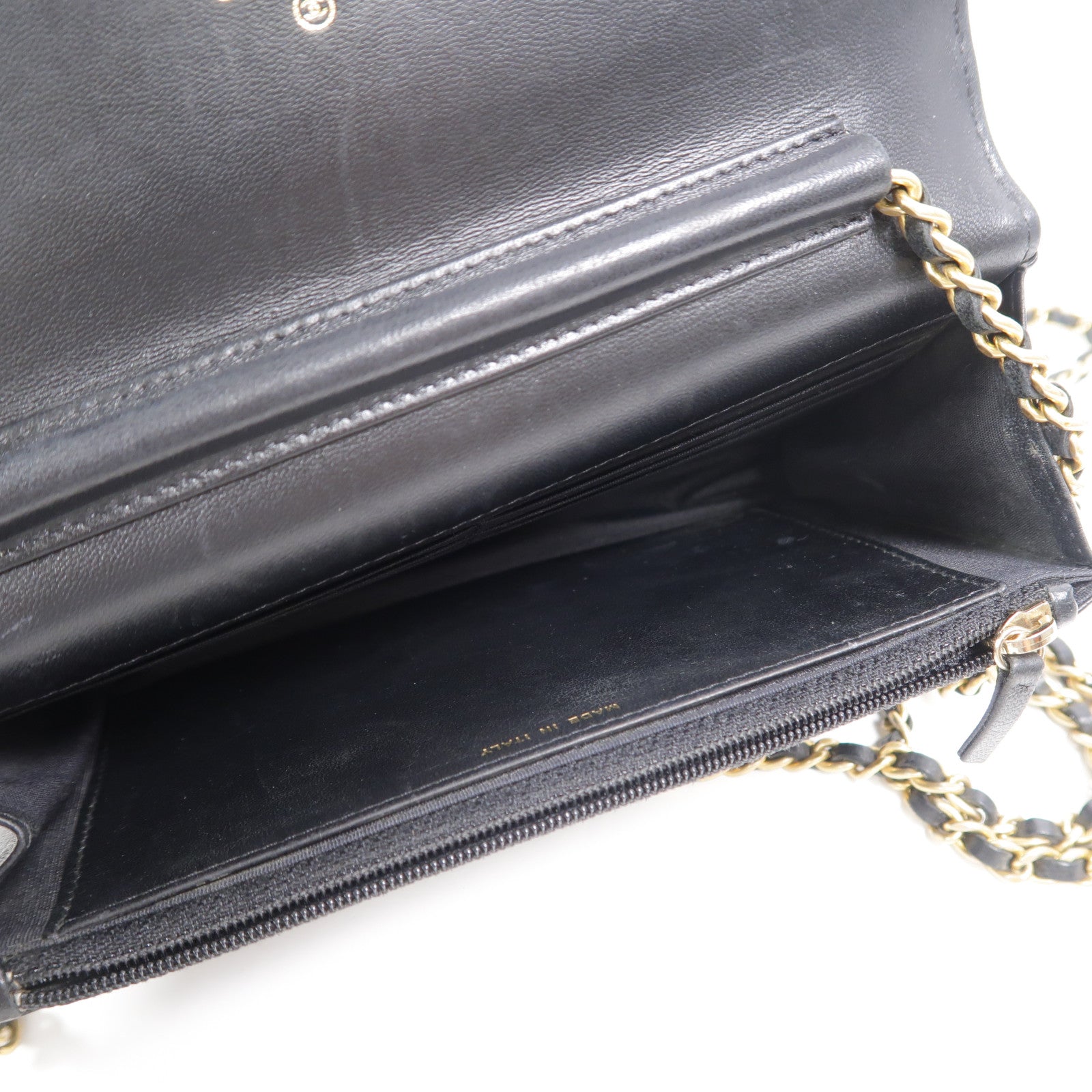 CHANEL 羊皮皮革Boy Wallet On Chain鏈帶肩背袋