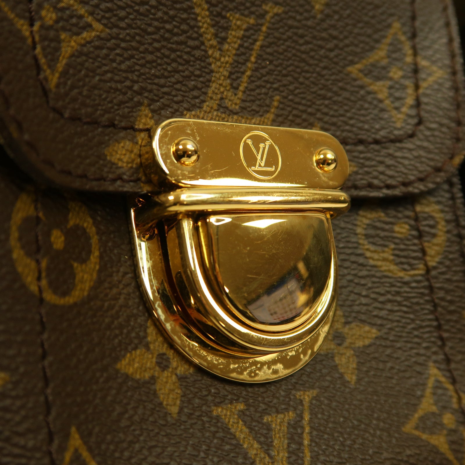LOUIS VUITTON Monogram Manhattan PM金扣手挽袋啡色