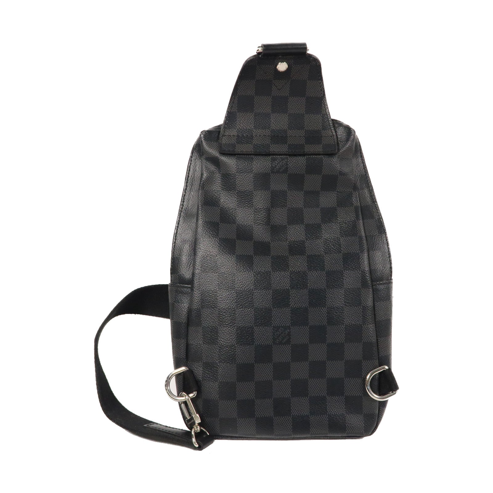 LOUIS VUITTON Damier Graphite Avenue Sling銀扣肩背袋黑色