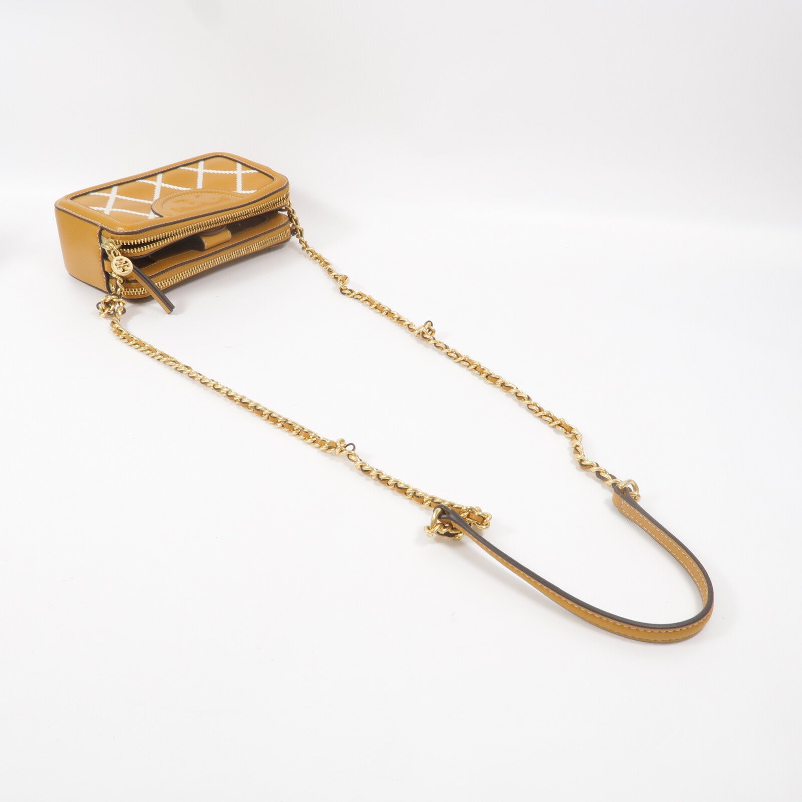 Tory Burch 牛皮皮革Fliming Pop Quilt鏈帶肩背袋