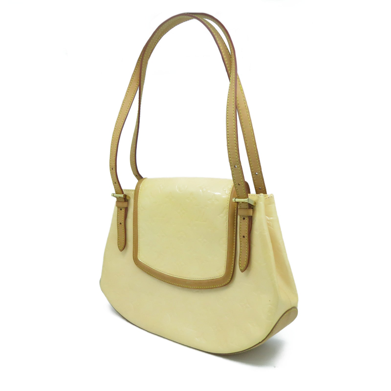 LOUIS VUITTON 【激減優惠】Monogram Vernis Biscayne Bay GM金扣肩背袋米色