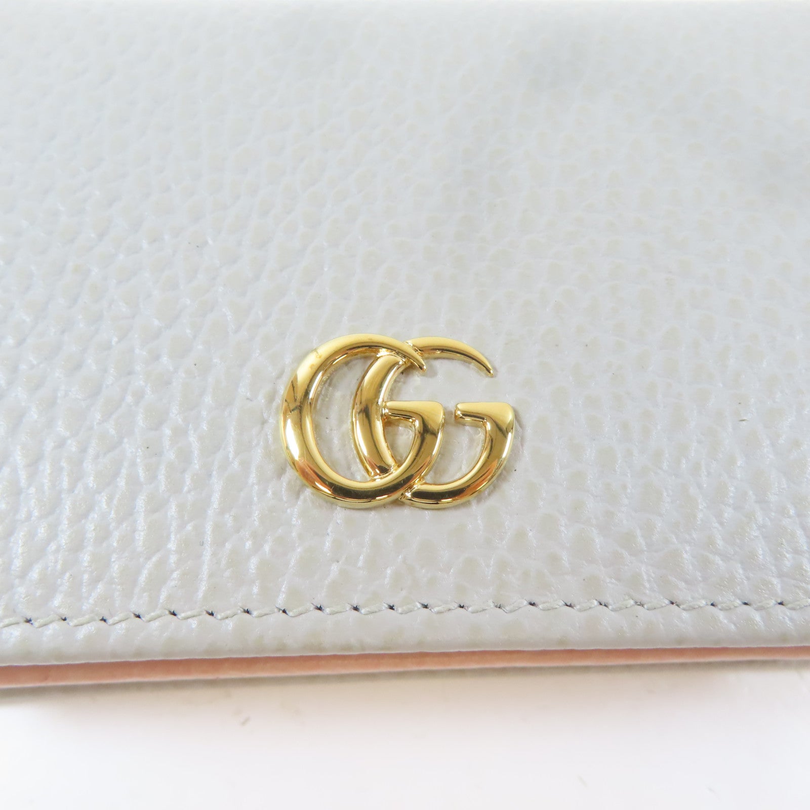 GUCCI 牛皮皮革Bifold Wallet金扣錢包灰色